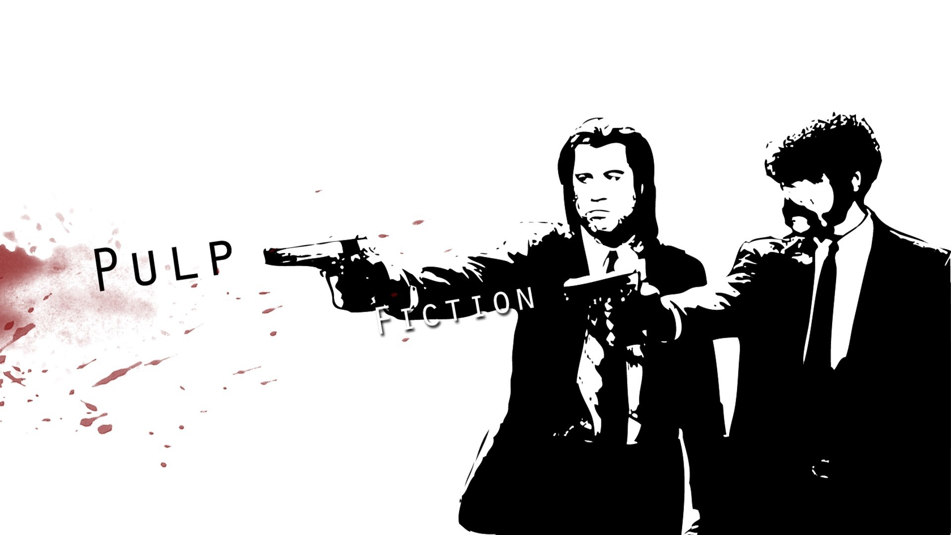 Pulp Fiction, Vincent Vega, Jules Winnfield, Schizzi rossi, Full HD, sfondo per PC e portatile