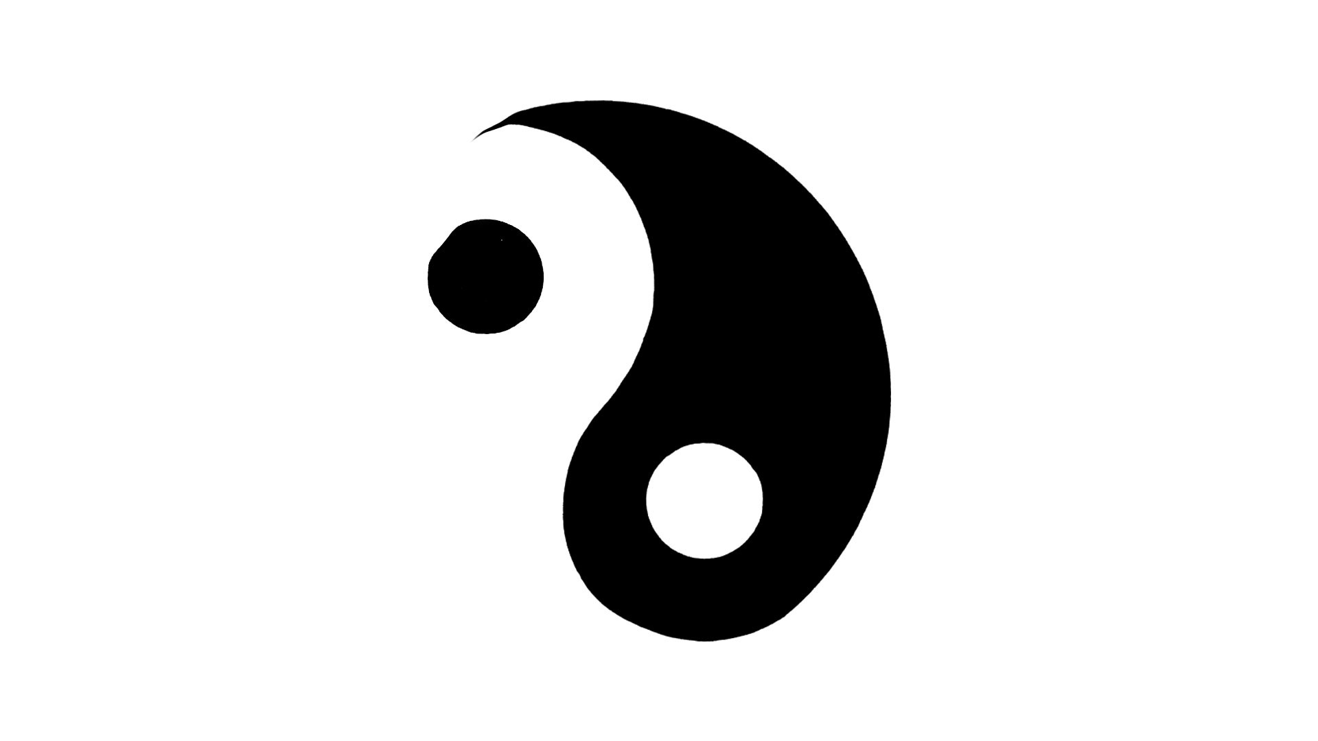 Yin e yang, Bianco e nero, Minimalista, Full HD, sfondo Windows 11