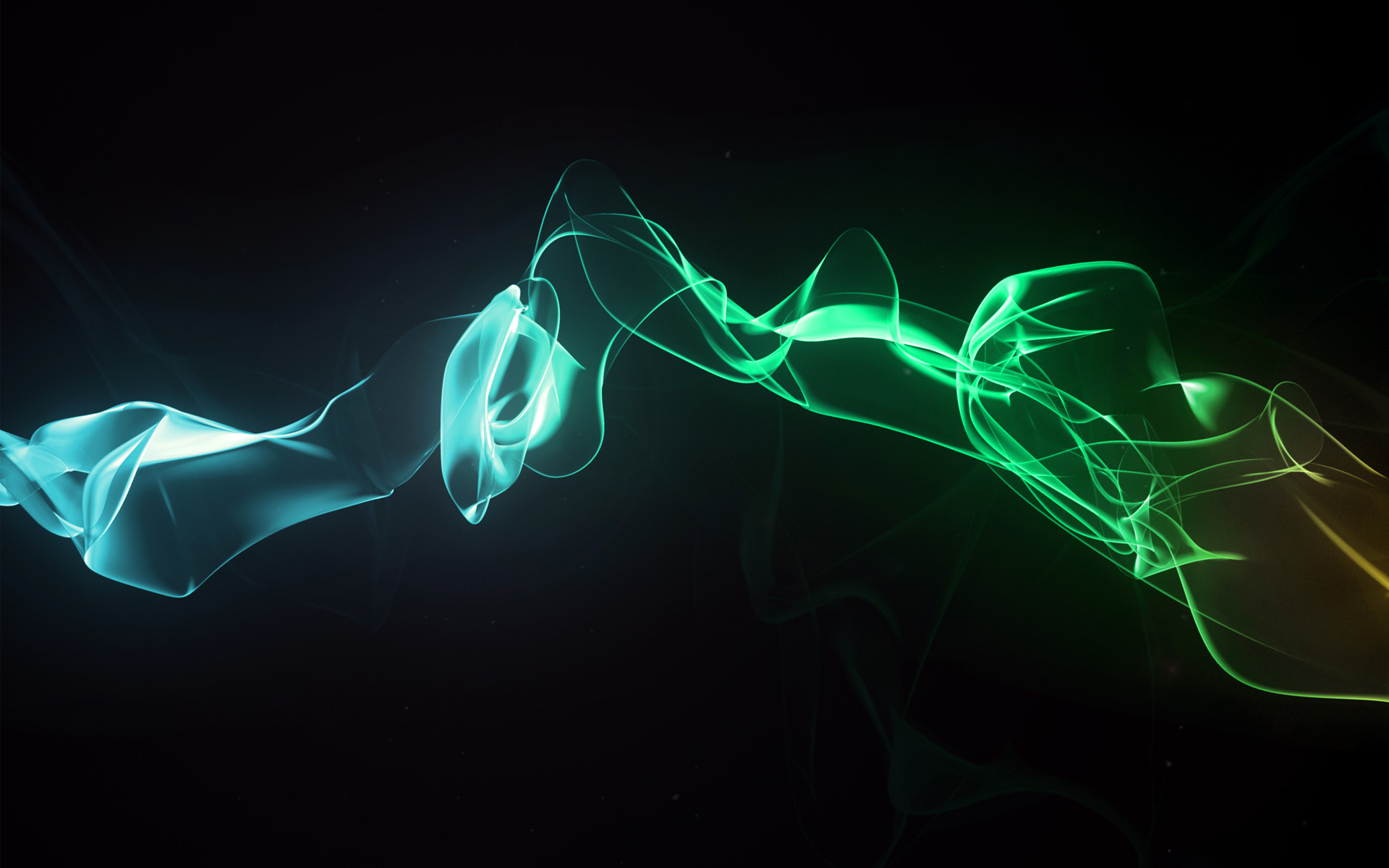 Fumo colorato, Astratto, Verde acqua, Sfondo nero, Full HD, wallpaper desktop