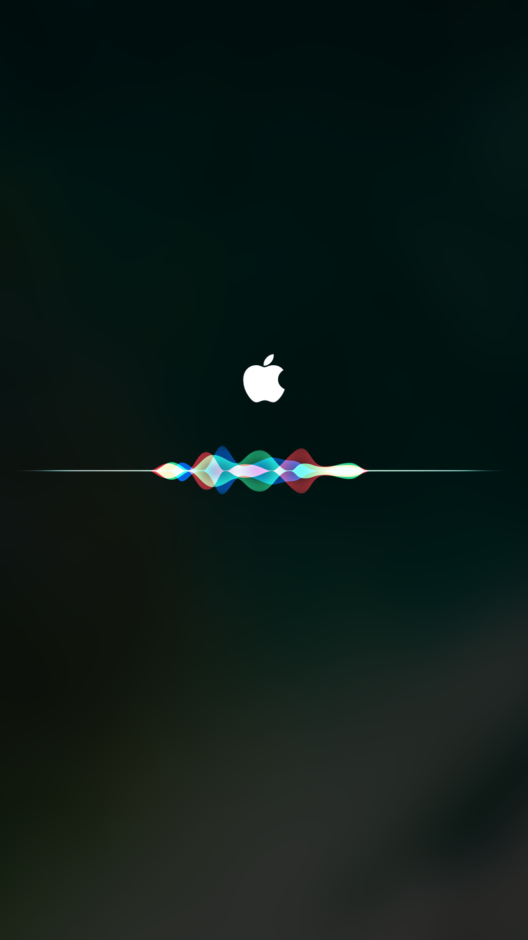 Siri, Logo Apple, Onde sonore, Sfondo nero, 1080x1920, schermata di blocco iPhone