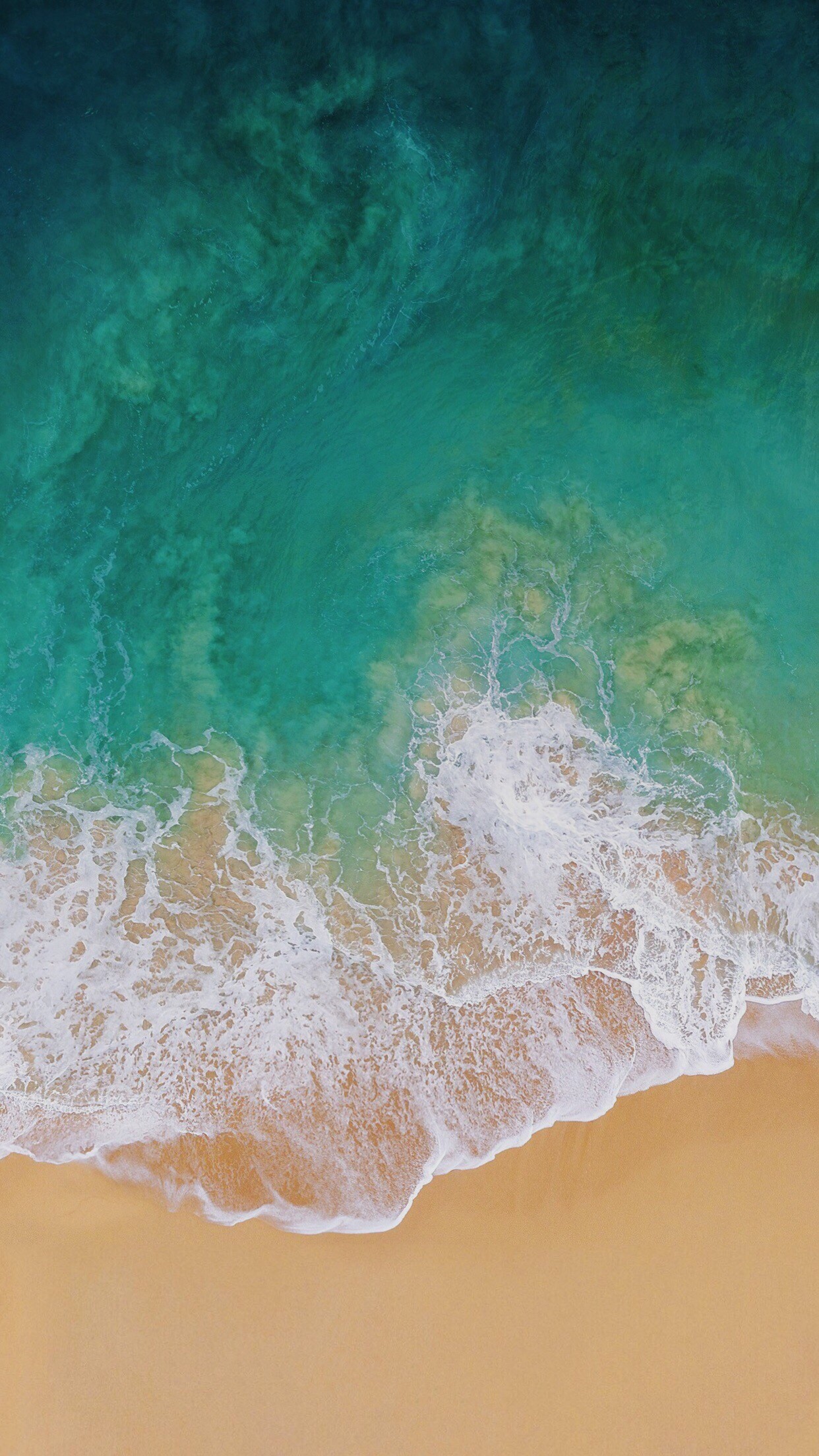 iOS 11, Spiaggia, Onde, 1242x2208, schermata di blocco iPhone