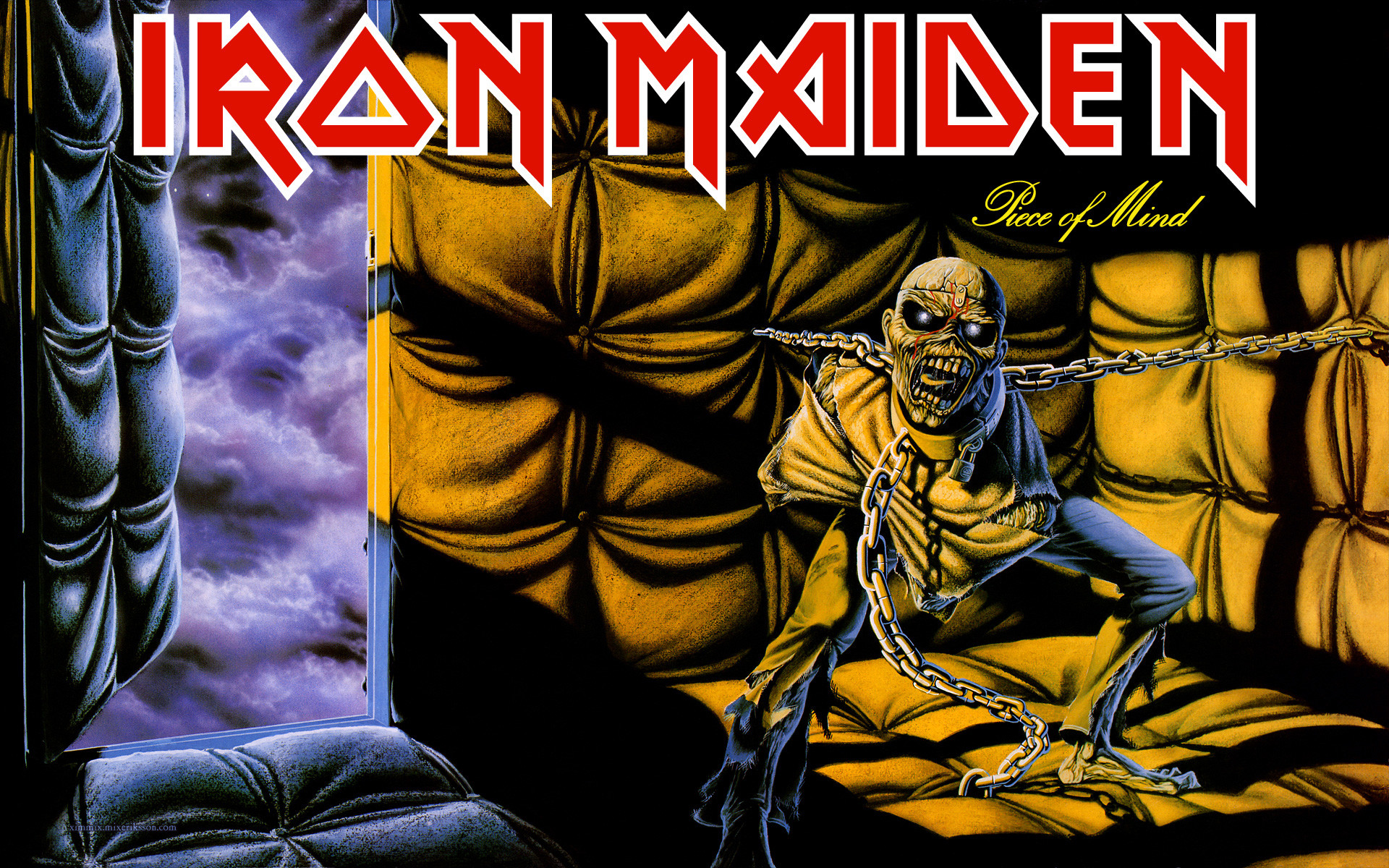 Eddie, Piece of Mind, Iron Maiden, Catene, Cella imbottita, Full HD, sfondo desktop