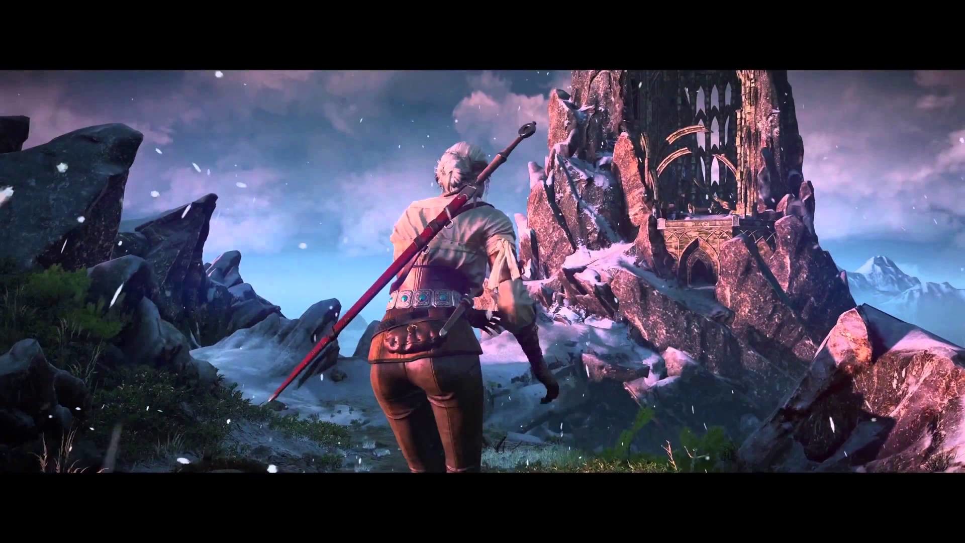Ciri, The Witcher 3: Wild Hunt, Spada, Rovine, 1920x1080, wallpaper desktop