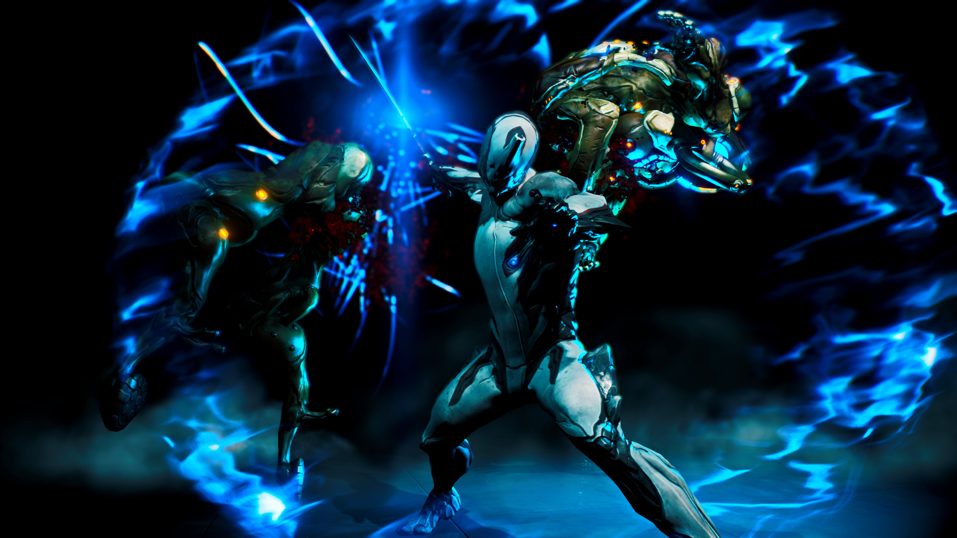Warframe, Portale, Excalibur, Blu, Full HD, sfondo Windows 11