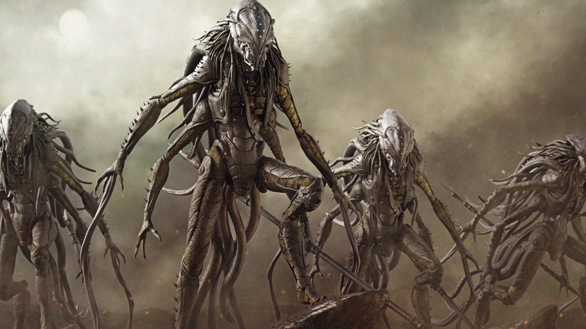 Alieni, Creature, Polvere, Fantascienza, Full HD, sfondo per PC e portatile
