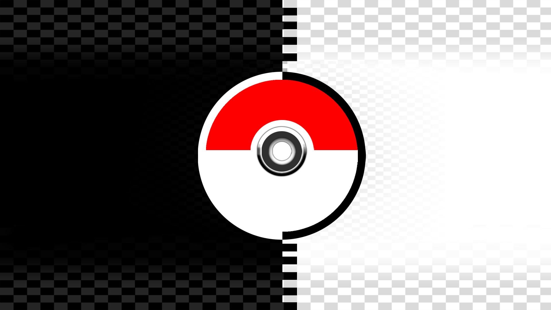 Poké Ball, Pokémon, Scacchiera, Bianco e nero, 16:9 Full HD, sfondo widescreen
