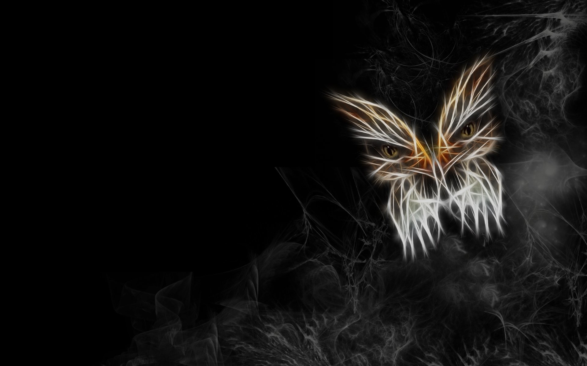 Farfalla frattale, Fumo, Sfondo nero, Full HD, wallpaper per desktop