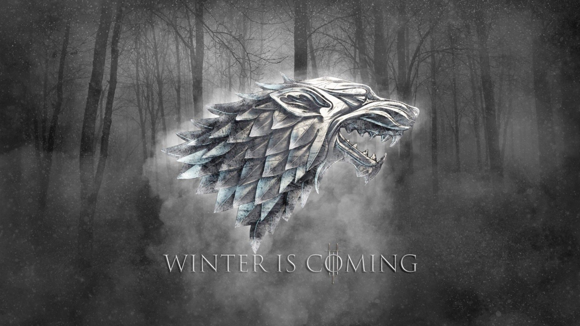 Casa Stark, Winter Is Coming, Meta-lupo, Foresta, Full HD, sfondo Windows 11