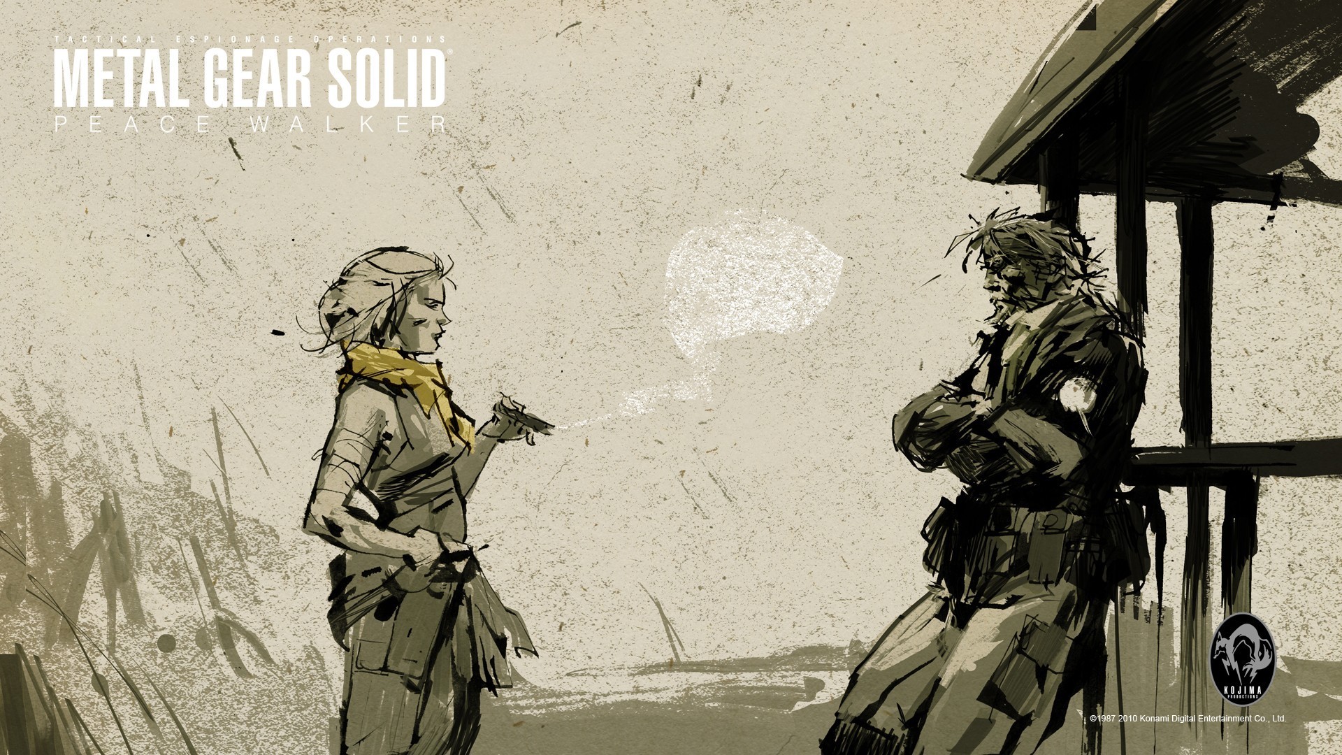Metal Gear Solid: Peace Walker, Big Boss, Paz Ortega Andrade, Illustrazione, sfondo 1080p