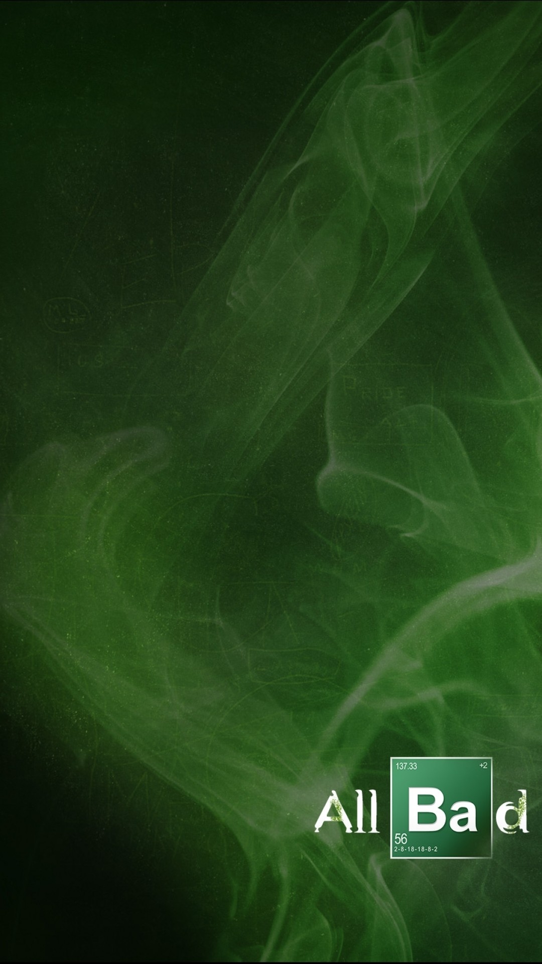 Breaking Bad, All Bad, Fumo verde, Tavola periodica, sfondo per iPhone e Android