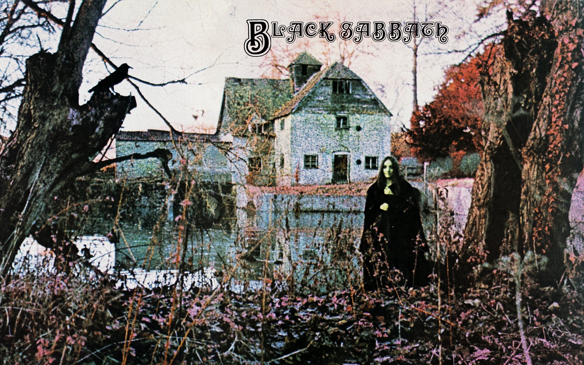 Black Sabbath, Copertina album, Mapledurham Watermill, Figura in nero, sfondo MacBook Pro