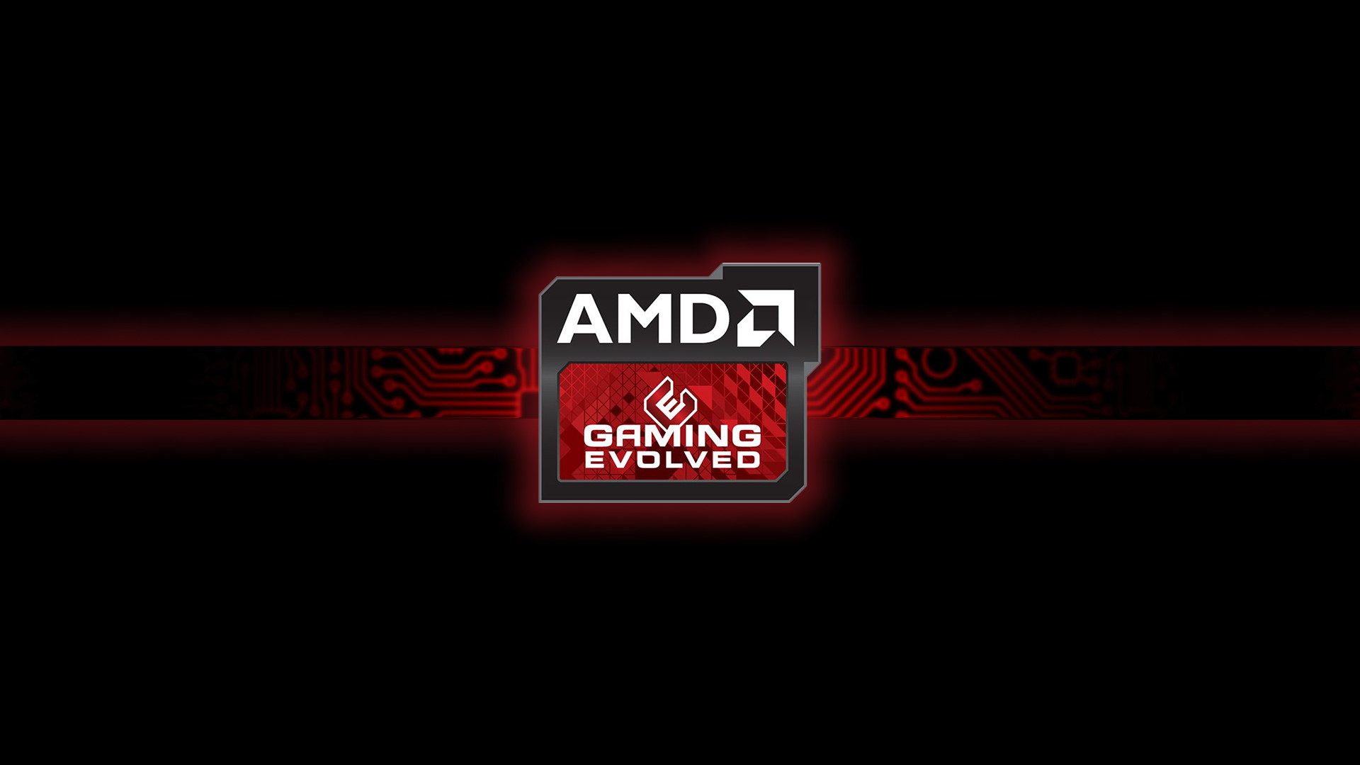 AMD Gaming Evolved, AMD, Logo, Sfondo nero, Full HD, wallpaper per computer