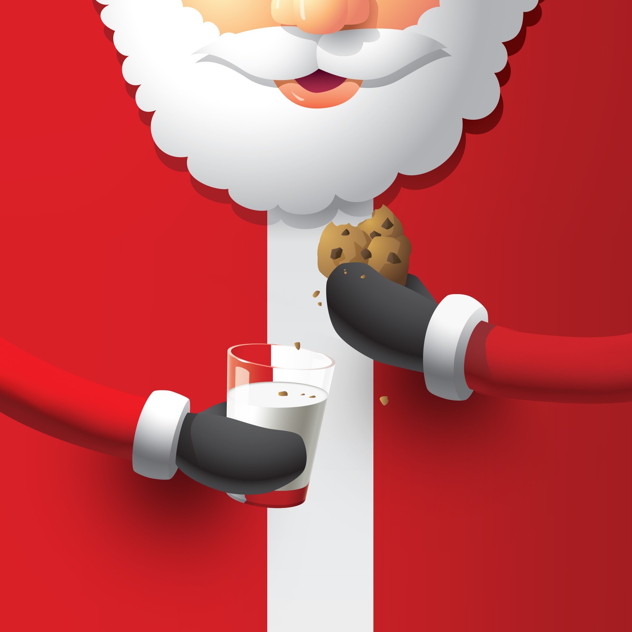 Babbo Natale, Biscotto, Latte, Illustrazione, Full HD, sfondo per iPad e tablet