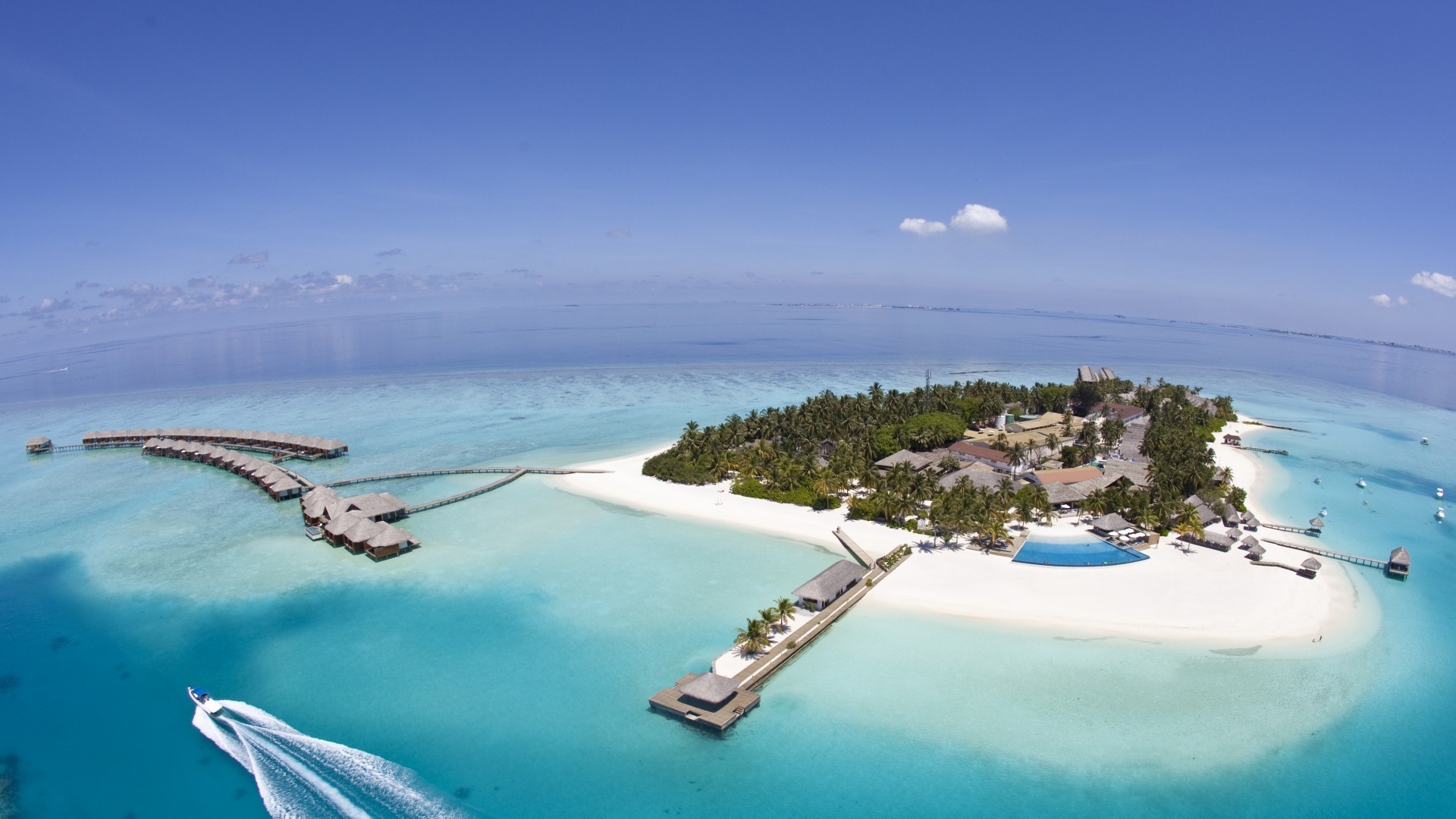 Maldive, Isola tropicale, Resort, Vista aerea, Full HD 1080p, sfondo desktop