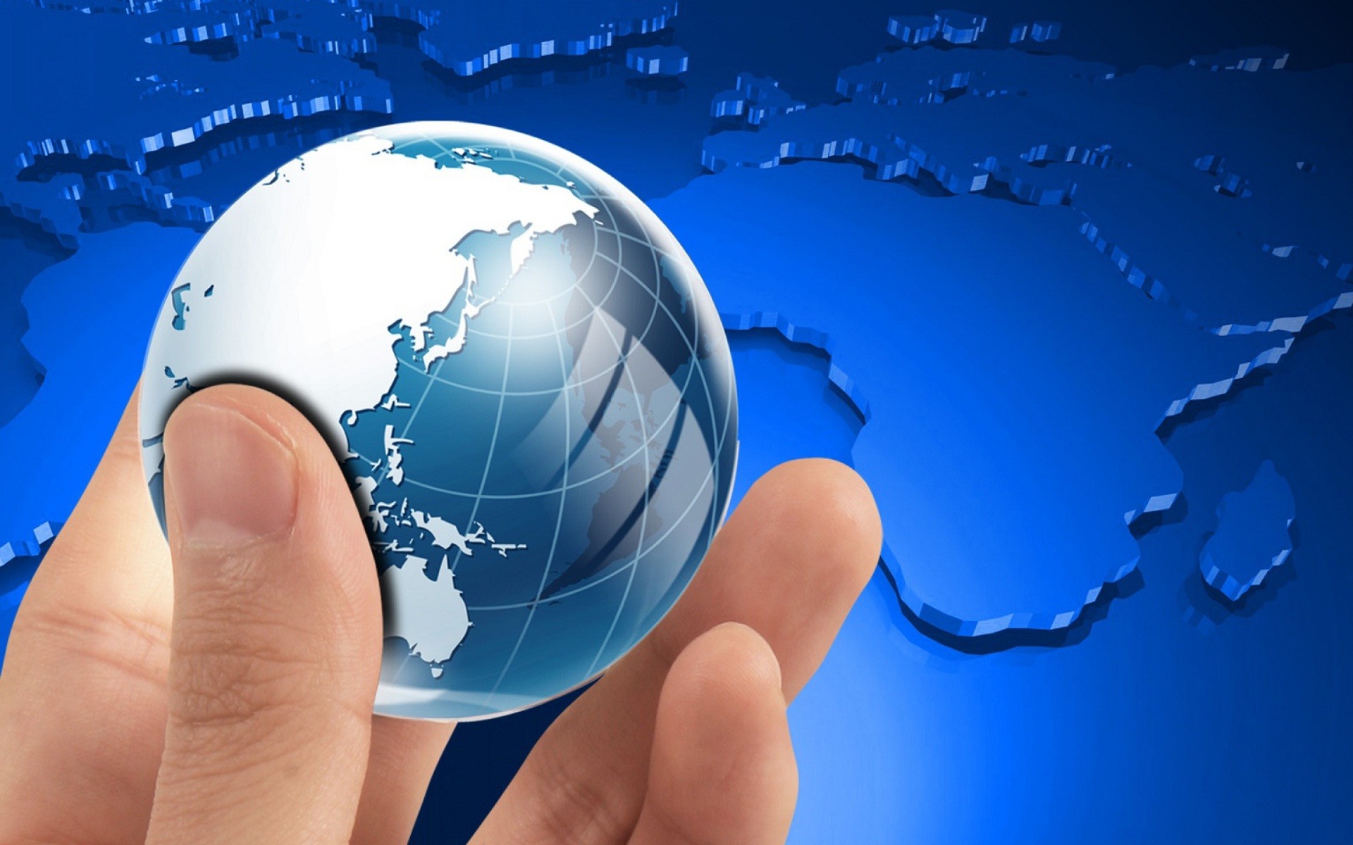 Globo, Terra, Mano, Blu, 1920x1200, sfondo per PC