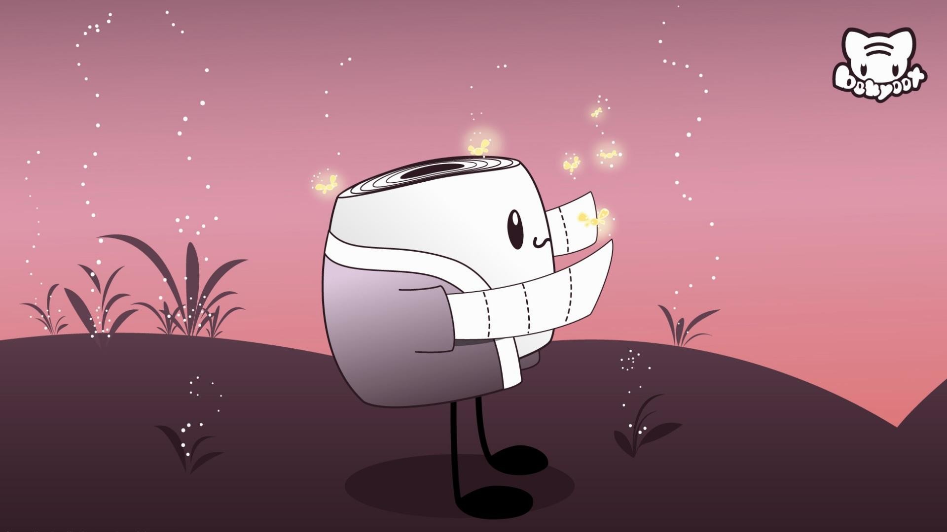Tostapane kawaii, Personaggio, Rosa, Illustrazione, 16:9 Full HD, wallpaper widescreen