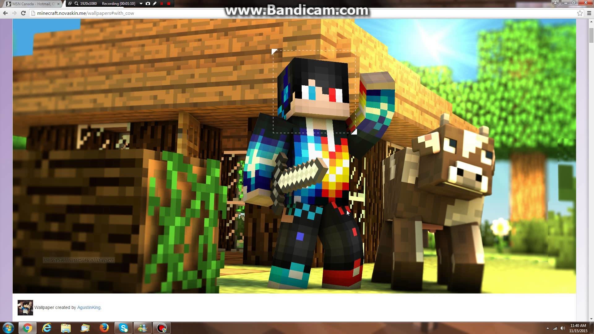 Minecraft, Skin, Mucca, Casa di legno, 16:9 Full HD, sfondo widescreen