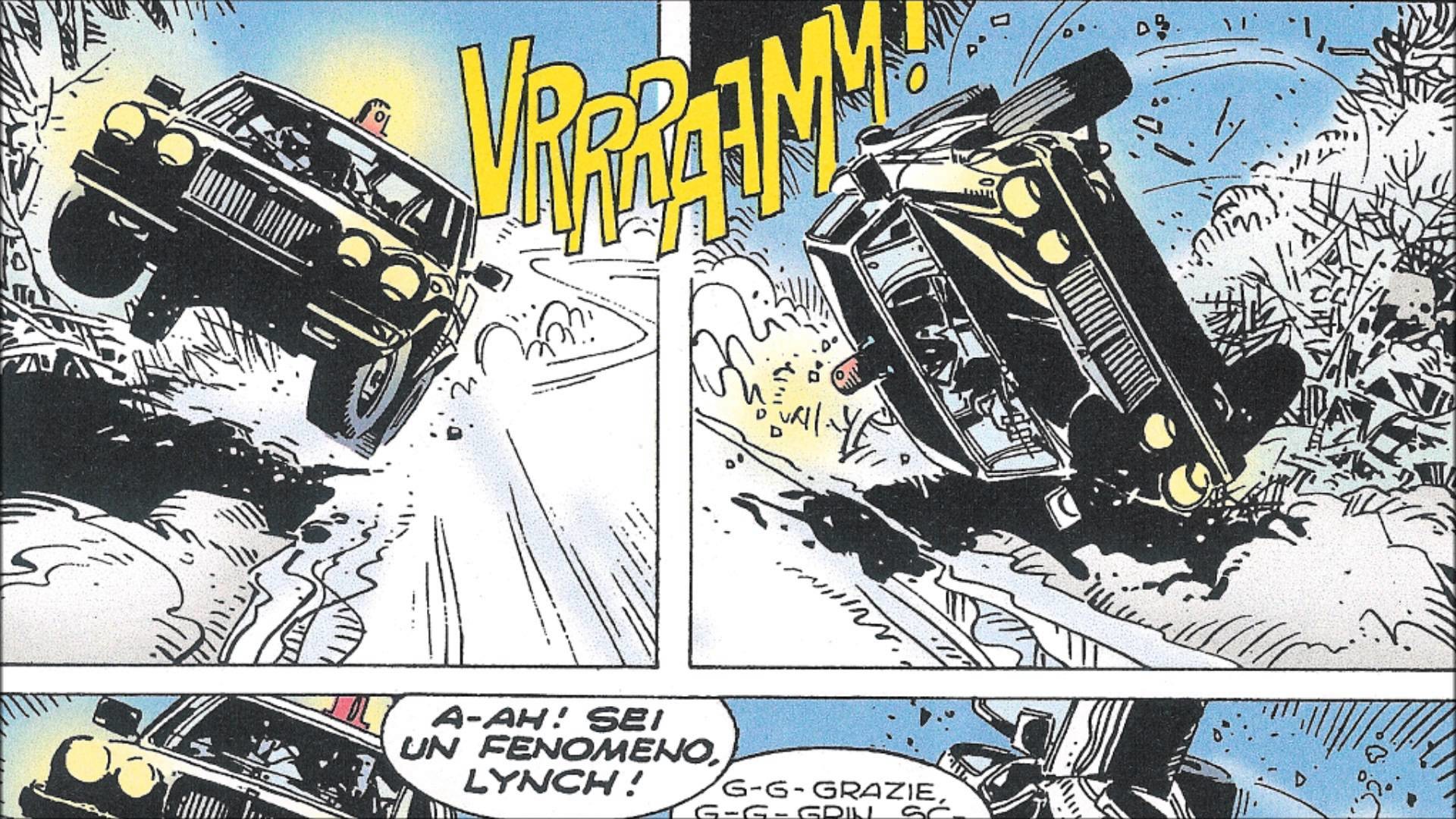 Dylan Dog, Tavola a fumetti, Maggiolino, Incidente, Bianco e nero, sfondo desktop 1920x1080