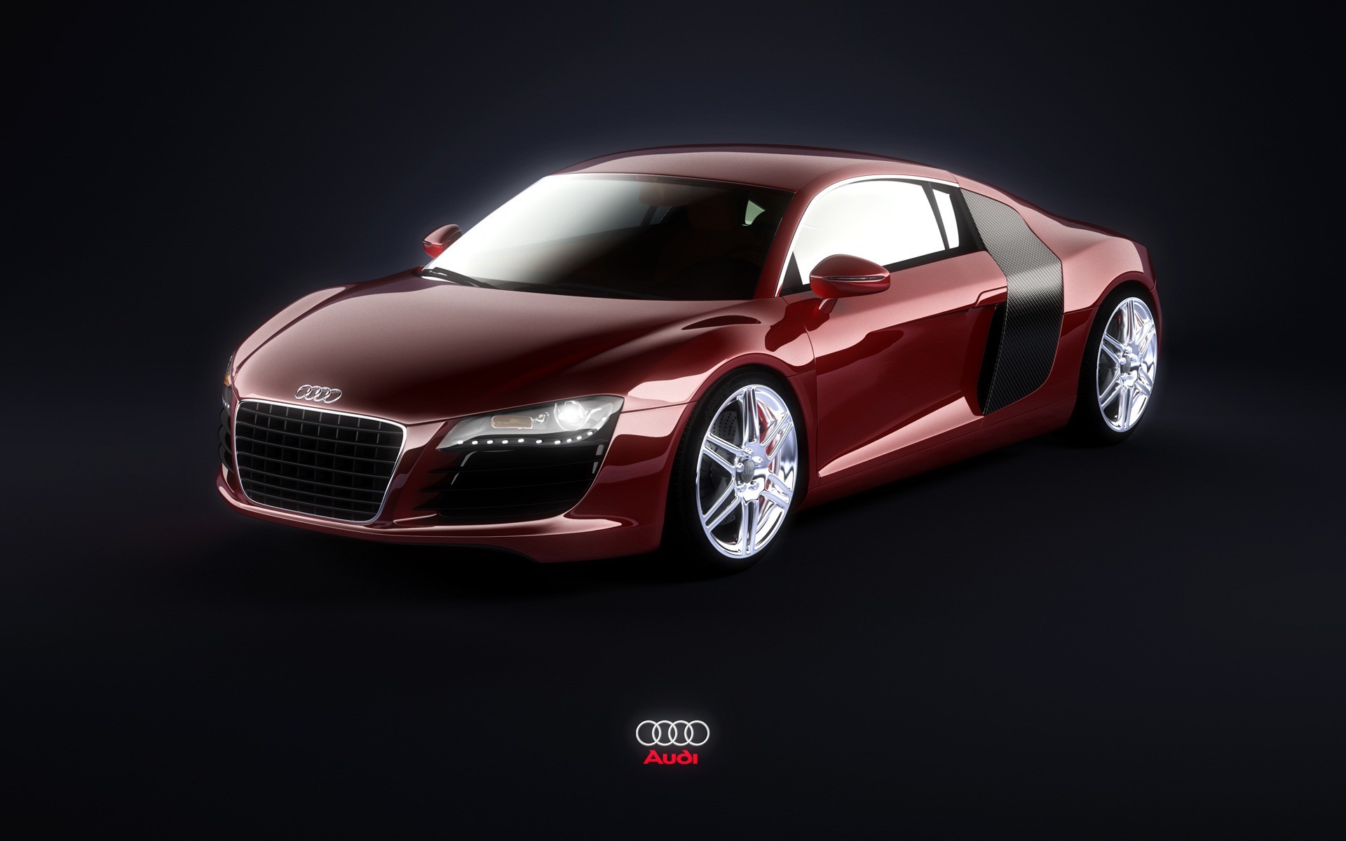 Audi R8, Audi, Rosso scuro, Sfondo nero, 1920x1200, wallpaper desktop