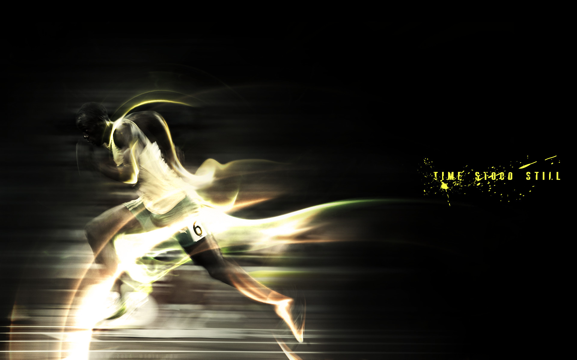 Velocista, Scie luminose, Time Stood Still, Sfondo nero, 16:10 Full HD, wallpaper widescreen