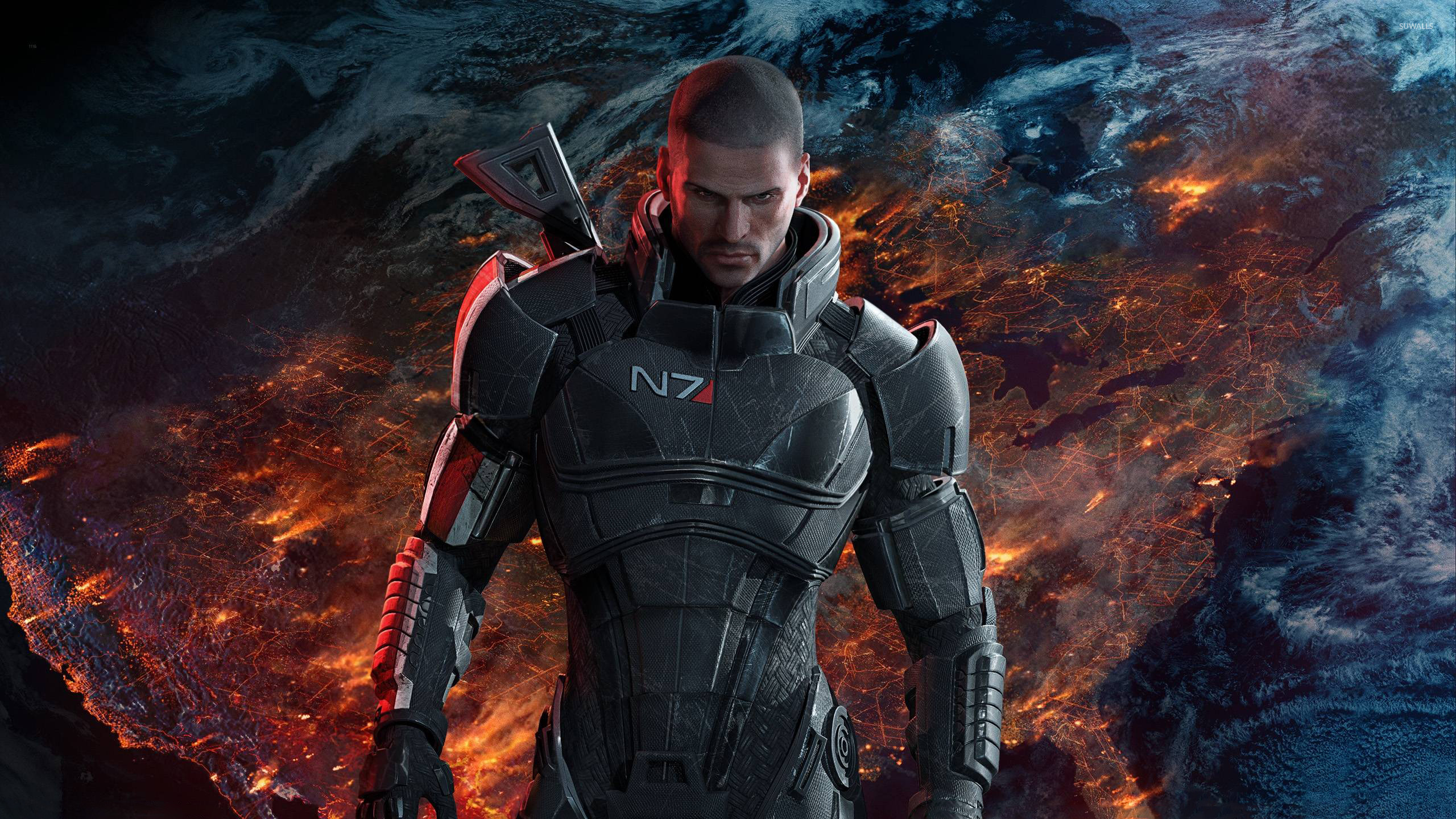 Comandante Shepard, Mass Effect 3, Mass Effect, N7, Armatura, 2560x1440, immagine di sfondo
