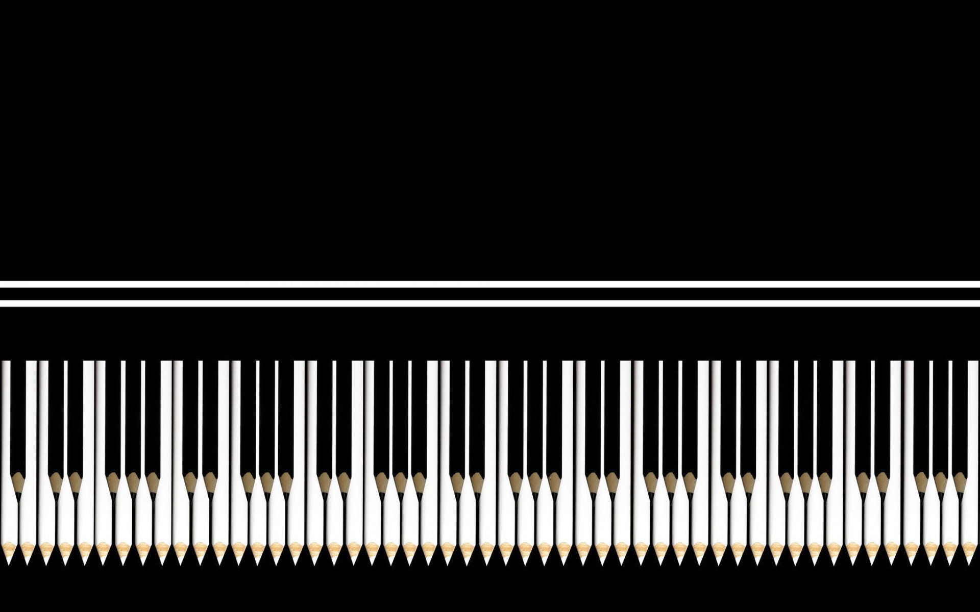 Tastiera del pianoforte, Sfondo nero, Minimalista, 16:10 Full HD, wallpaper widescreen