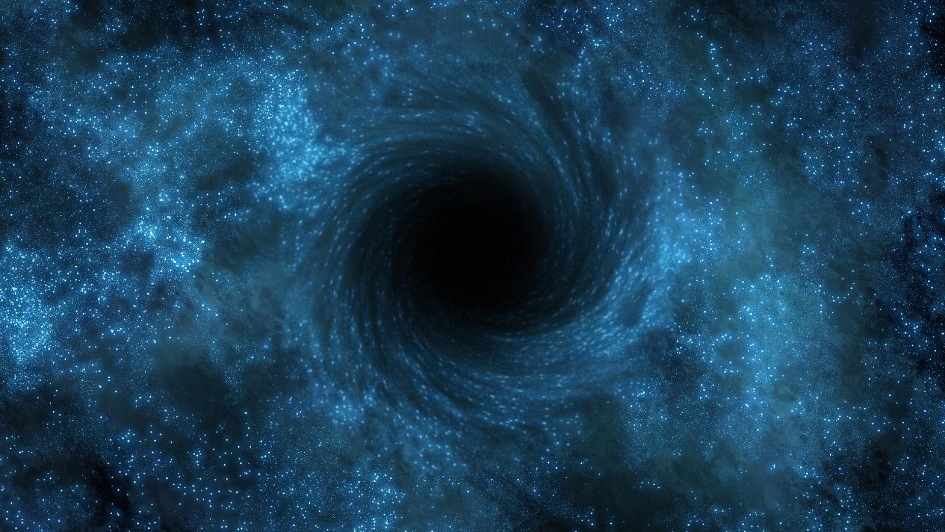 Buco nero, Vortice, Stelle, Blu, Spazio, 1920x1080, immagine di sfondo