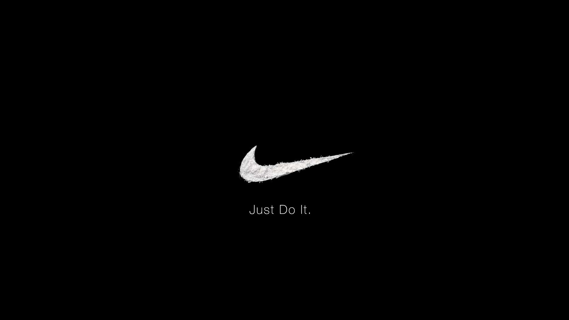 Nike Swoosh, Just Do It, Nike, Sfondo nero, 1920x1080, wallpaper desktop