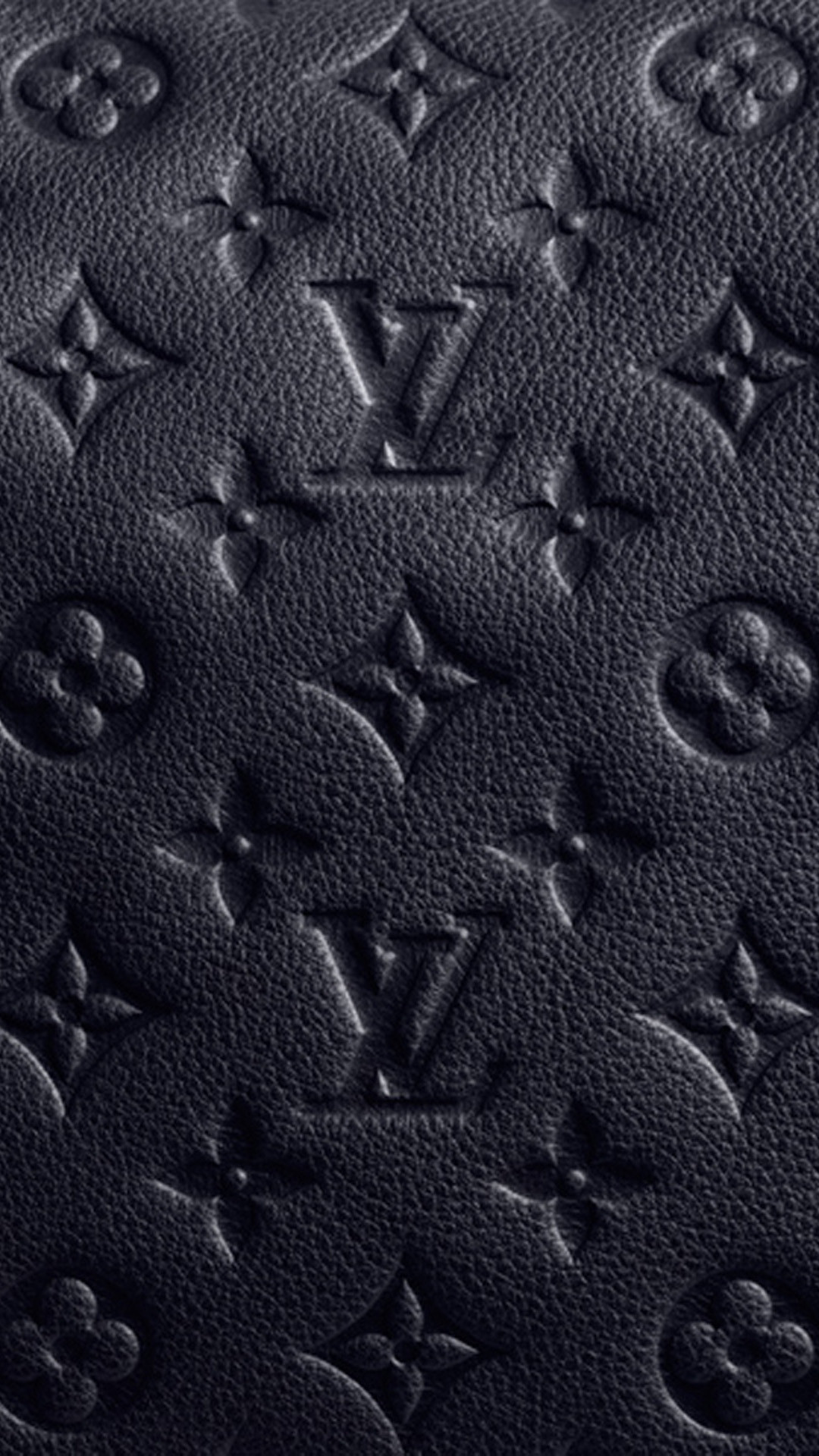 Louis Vuitton, Monogramma, Pelle nera, Texture, sfondo iPhone 6