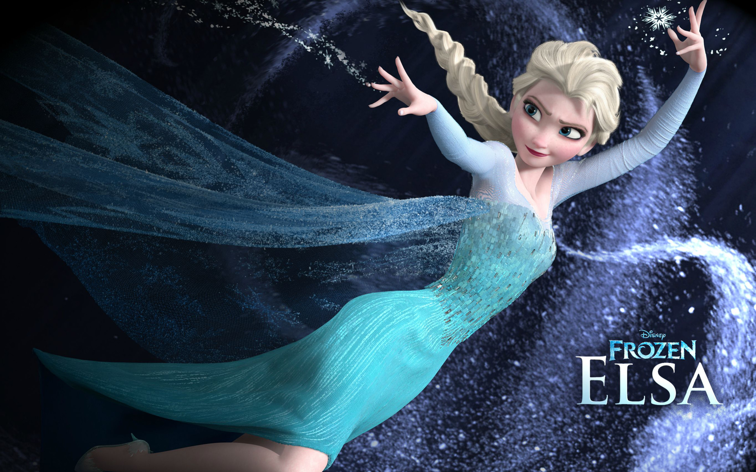 Elsa, Frozen - Il regno di ghiaccio, Magia del ghiaccio, Notte, 2560x1600, immagine di sfondo