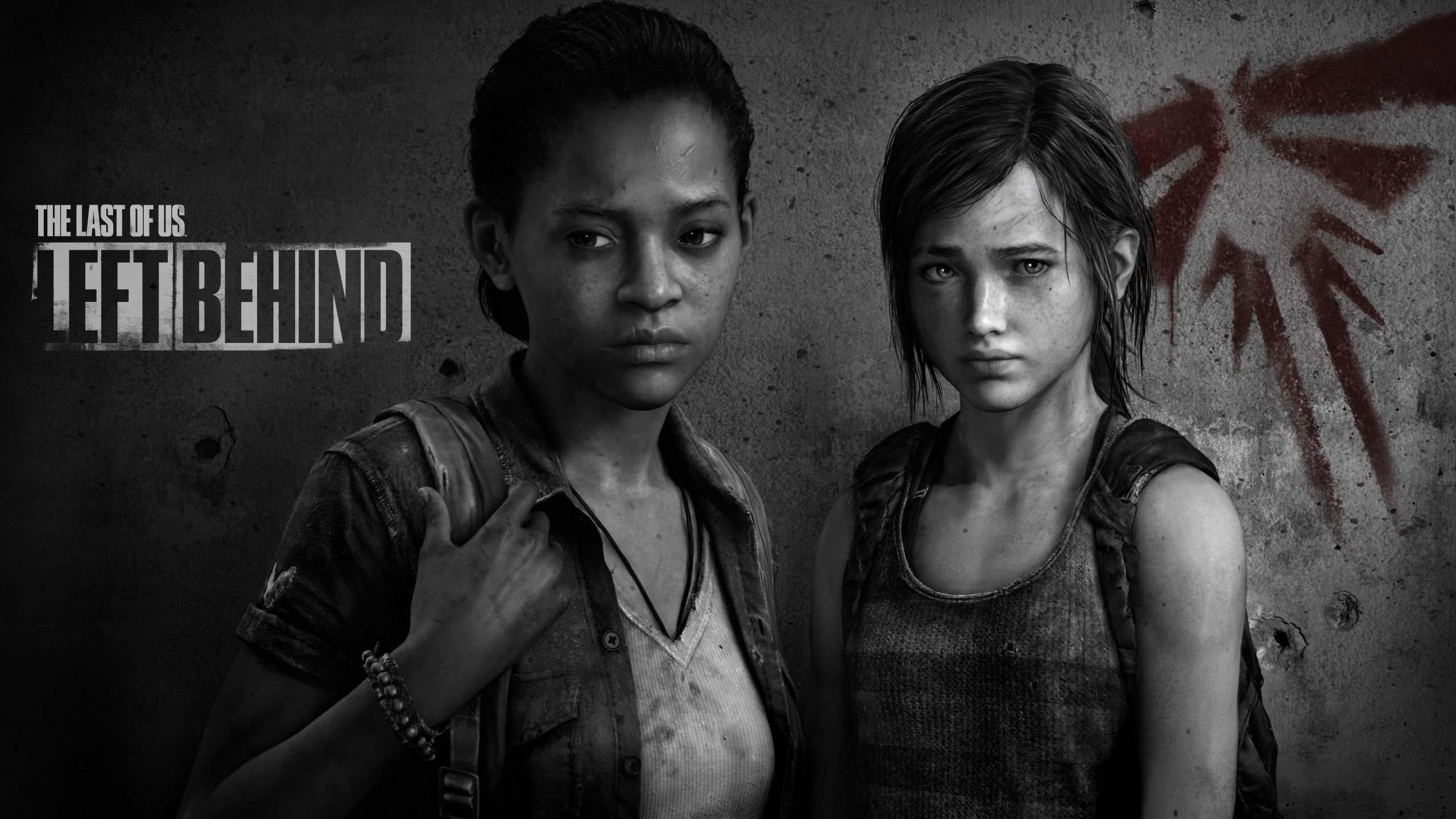 The Last of Us: Left Behind, Riley, Ellie, Luci, Bianco e nero, 16:9 2K, sfondo widescreen