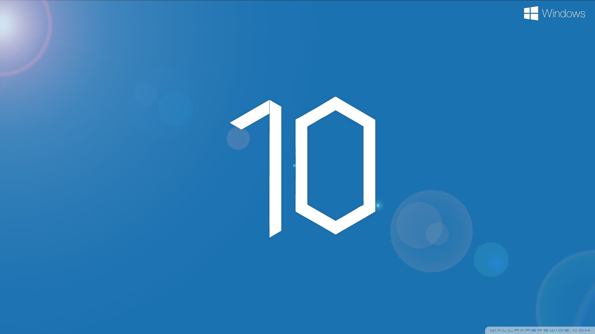 Windows 10, Numero 10, Sfondo blu, 16:9 Full HD, wallpaper widescreen