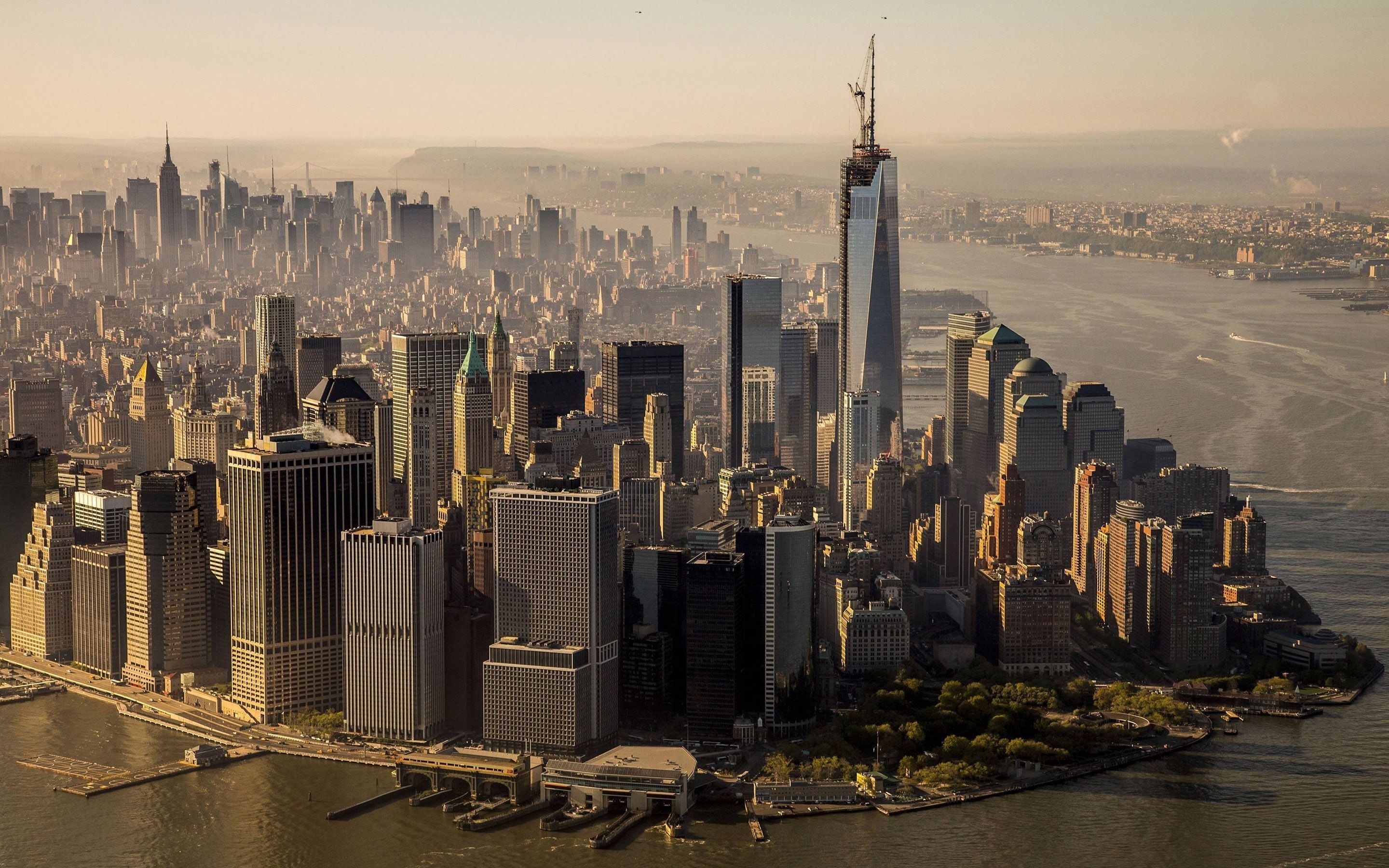One World Trade Center, Lower Manhattan, New York, Vista aerea, 2K, wallpaper per computer