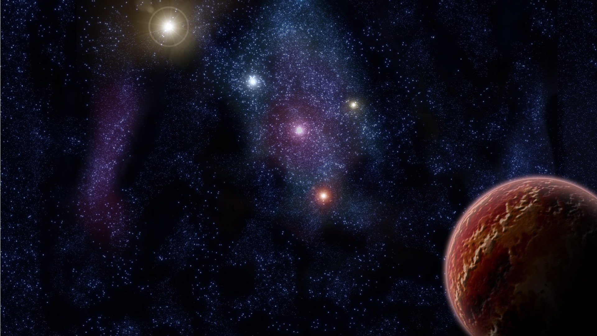 Pianeta, Nebulosa, Stelle, Spazio, 1920x1080, immagine di sfondo