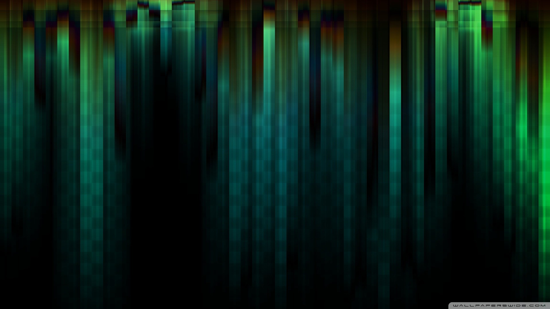 Barre verticali, Verde, Glitch, Sfondo scuro, Full HD, wallpaper per desktop