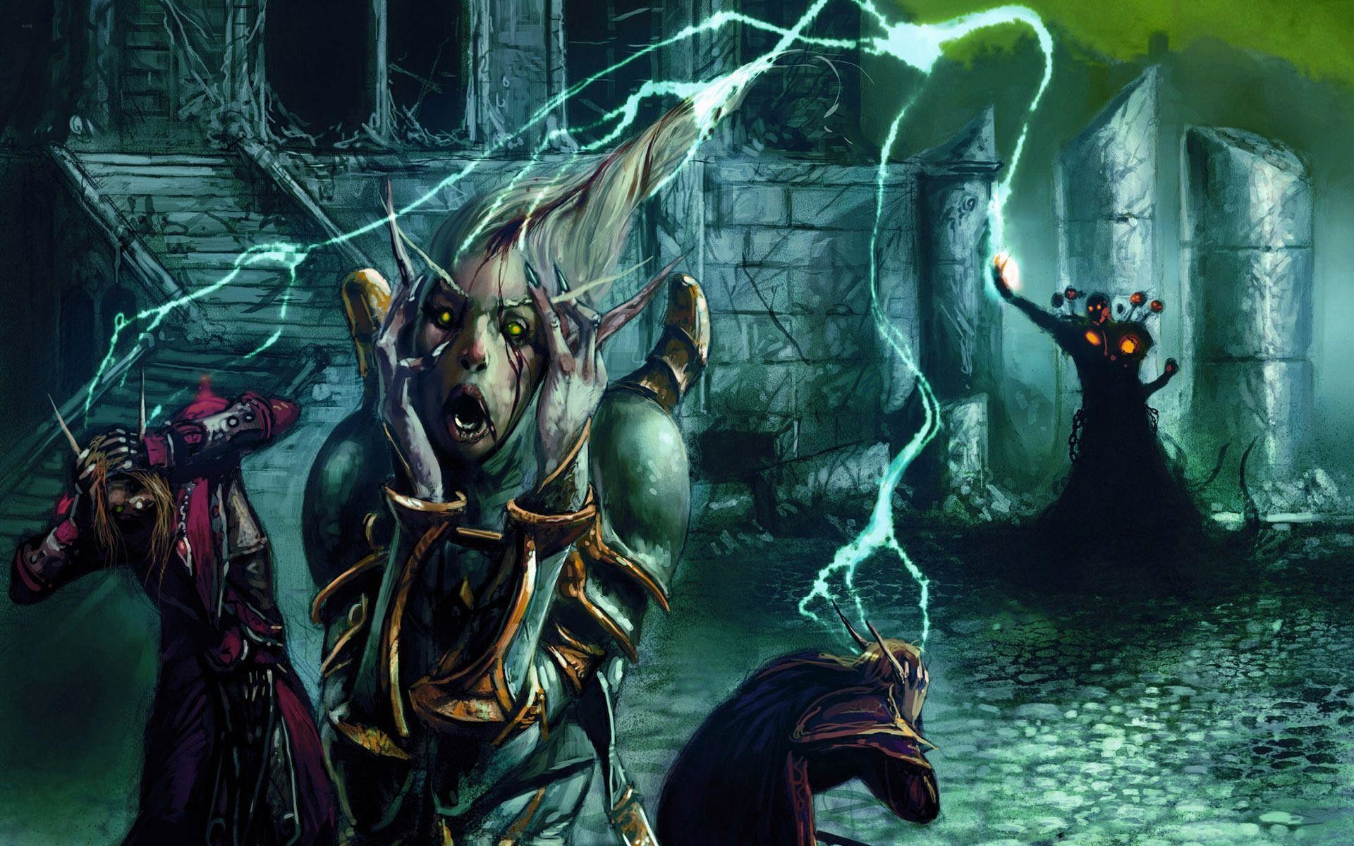 World of Warcraft, Elfo del sangue, Fulmine, Rovine, Magia, 1920x1200, sfondo MacBook Pro
