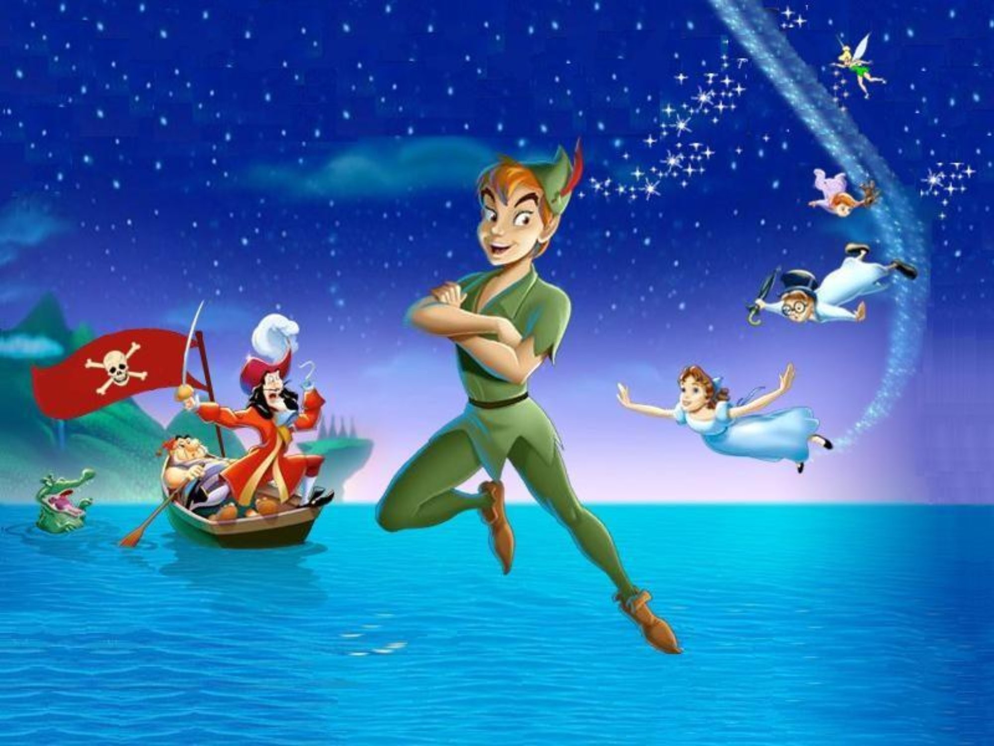 Peter Pan, Capitan Uncino, Wendy, Isola che non c'è, Disney, Full HD, wallpaper per tablet