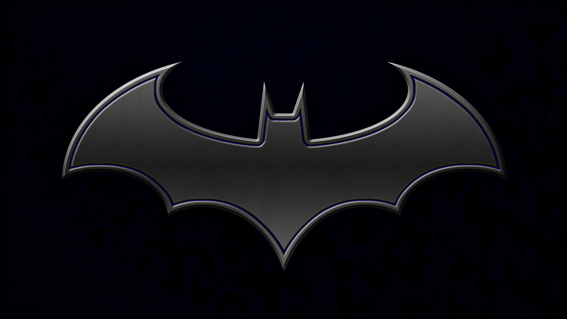 Batman, Simbolo di Batman, Metallo, Sfondo nero, Full HD, wallpaper per portatile