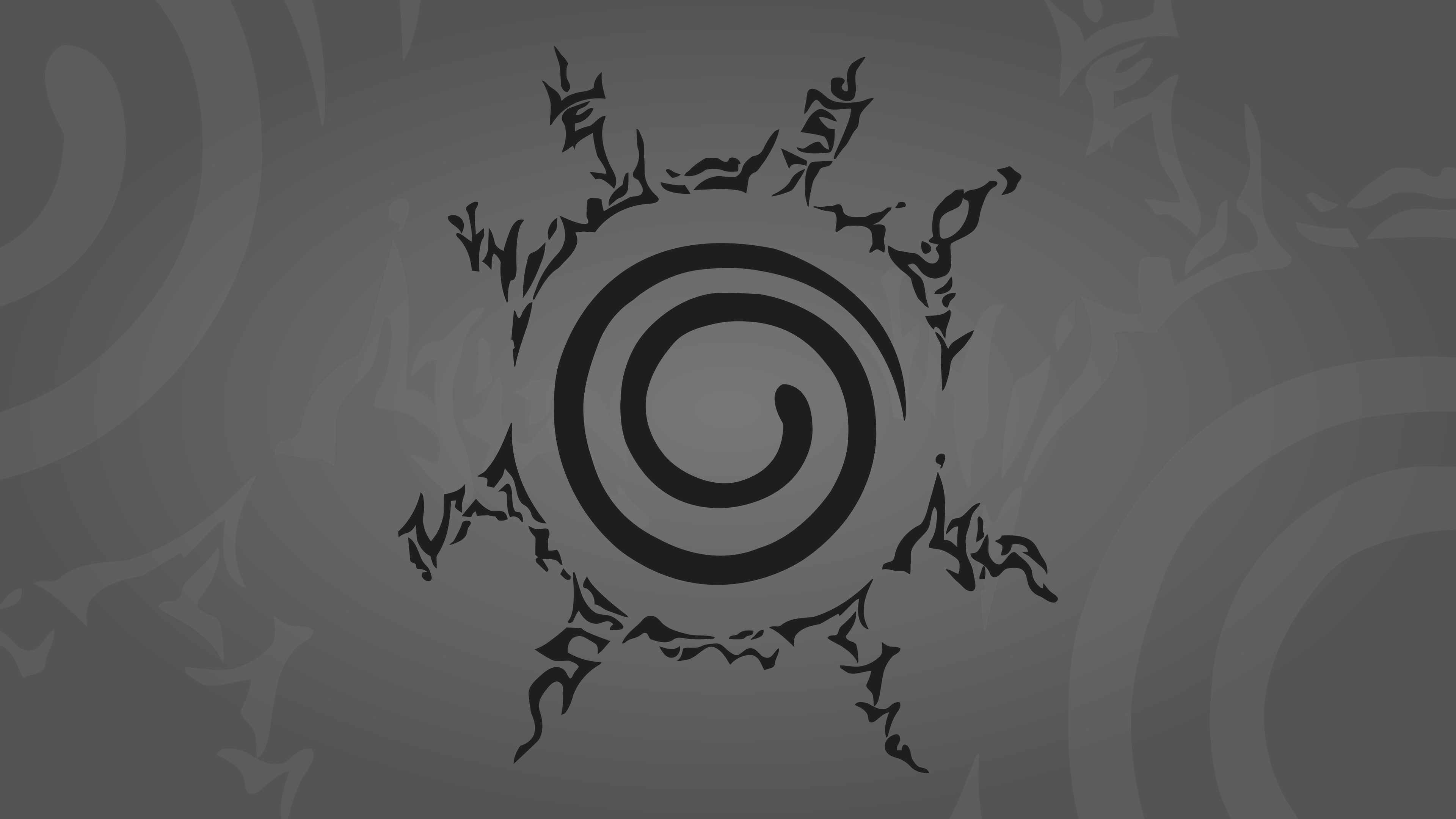Sigillo degli otto trigrammi, Naruto, Simbolo, Grigio, 16:9 4K, wallpaper widescreen