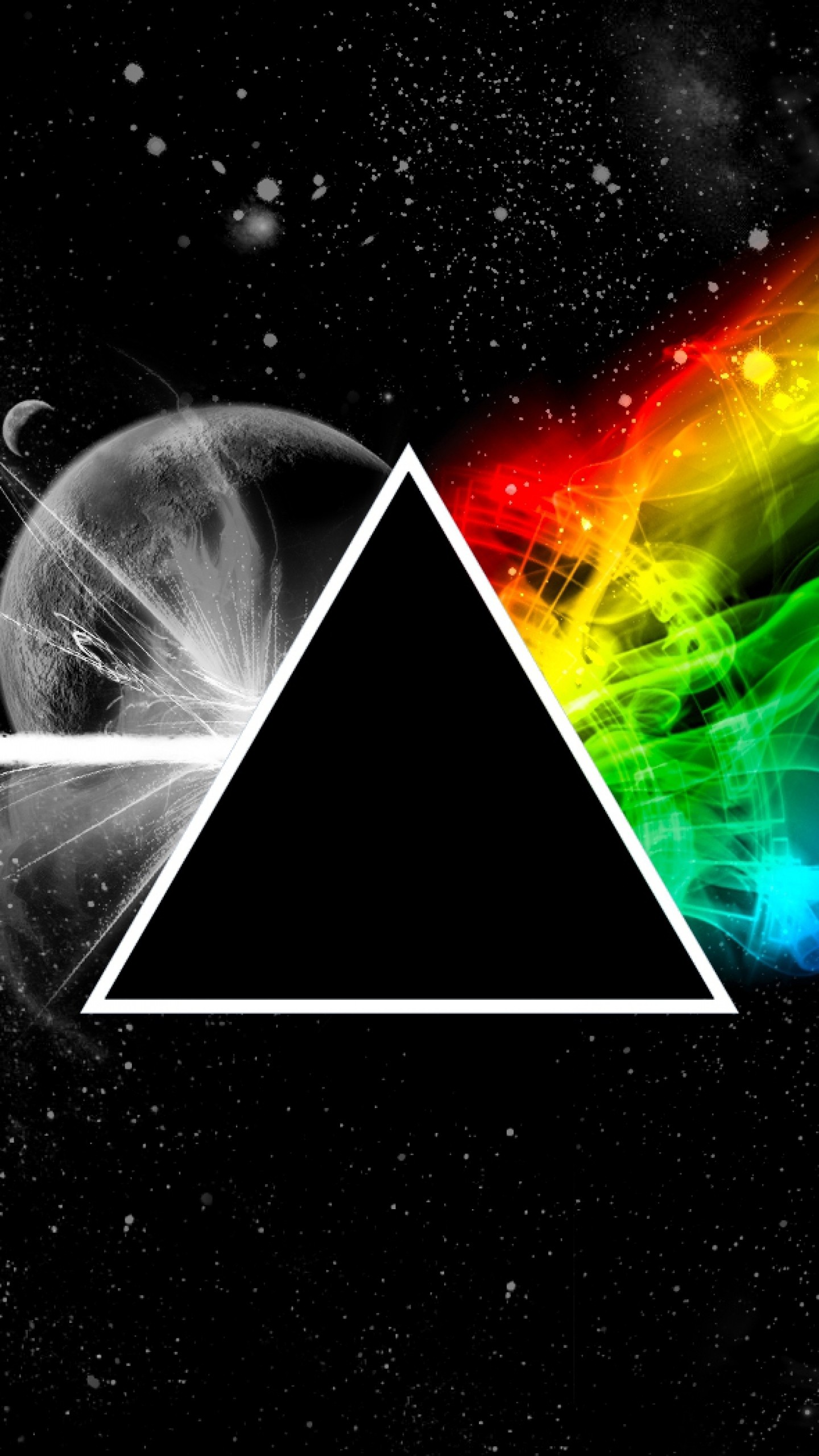 The Dark Side of the Moon, Pink Floyd, Prisma, Arcobaleno, Verticale, sfondo schermata Home