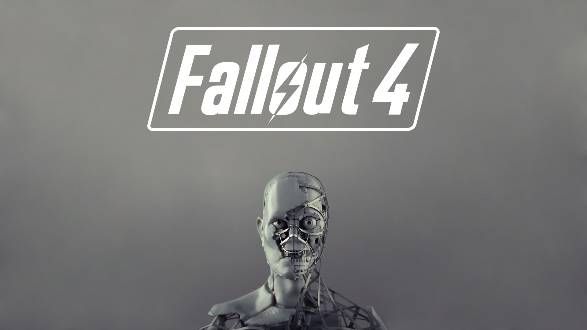 Fallout 4, Logo, Sintetico, Sfondo grigio, Full HD, wallpaper per portatile