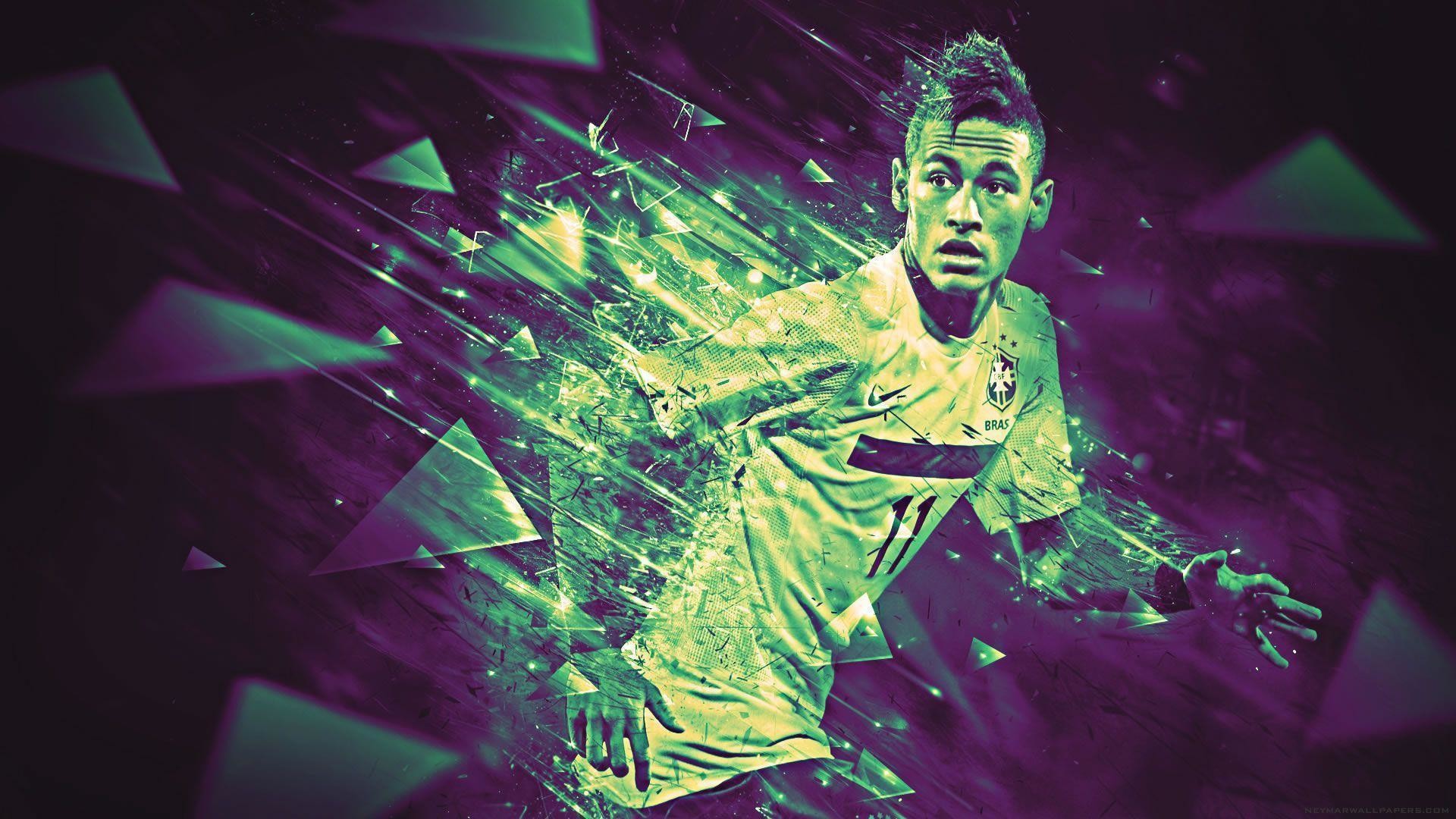 Neymar, Arte digitale, Verde e viola, Astratto, 1920x1080, immagine di sfondo