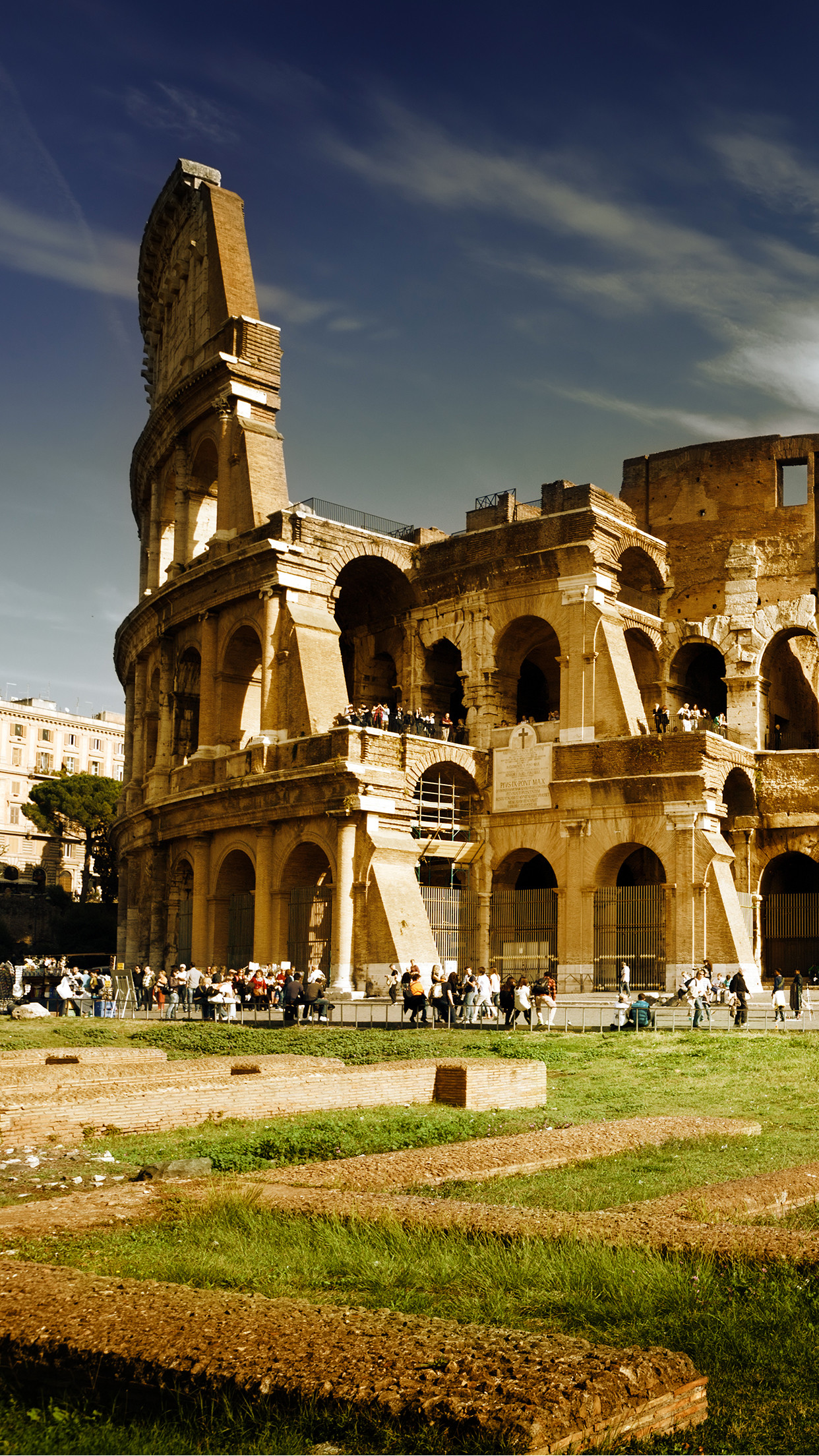 Colosseo, Roma, Italia, Anfiteatro, Full HD, sfondo verticale per cellulare