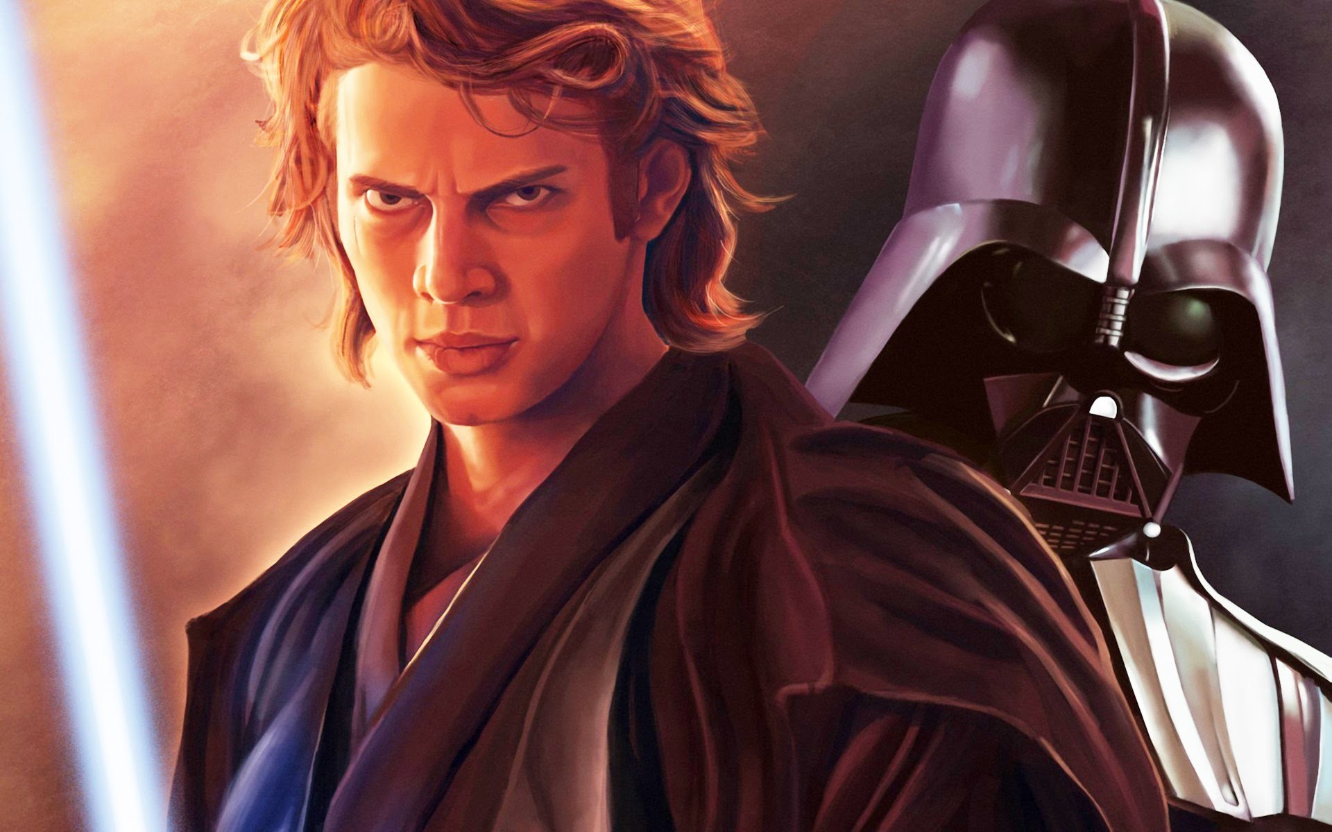 Anakin Skywalker, Darth Vader, Hayden Christensen, Star Wars, Pittura digitale, immagine di sfondo