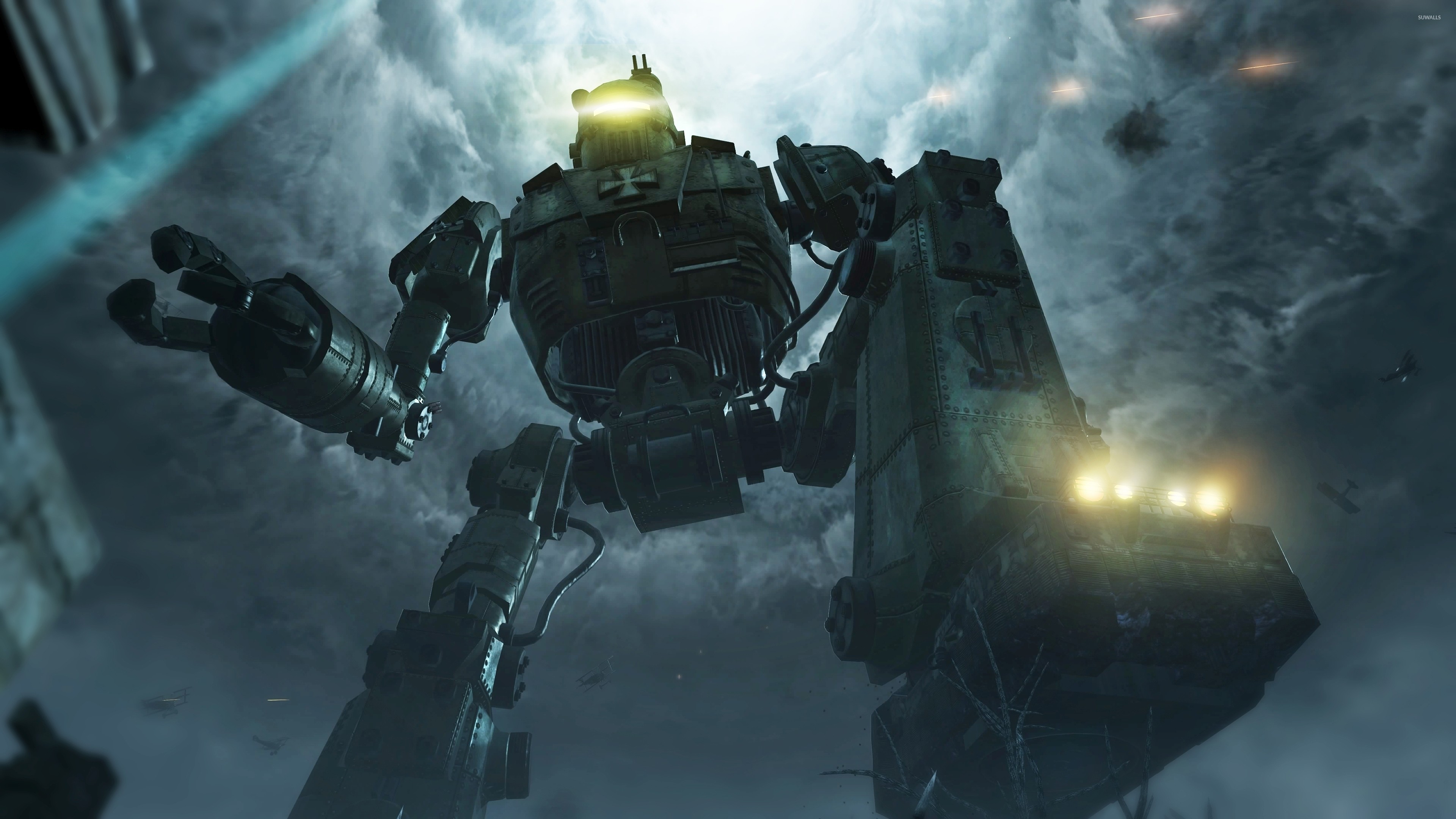 Call of Duty: Black Ops III, Robot gigante, Origins, Tempesta, 4K, sfondo per PC e portatile