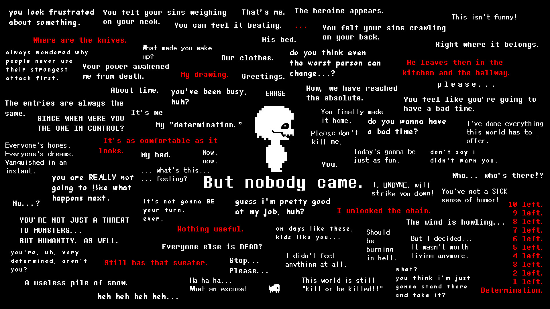 Undertale, Testo, Sans, Genocide, Sfondo nero, Full HD, wallpaper per PC