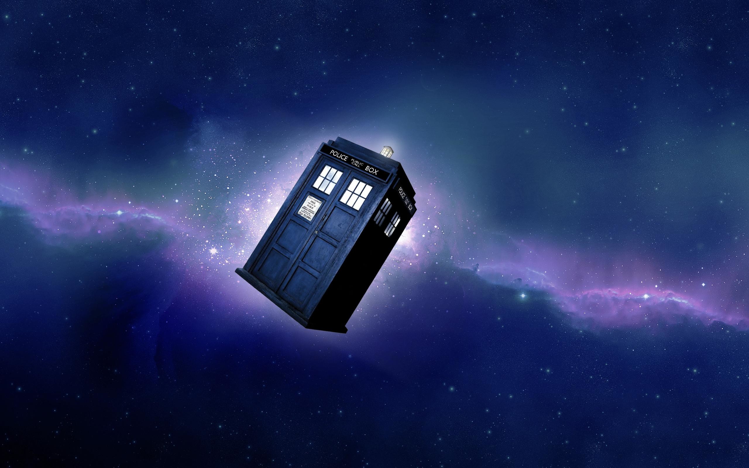TARDIS, Doctor Who, Spazio, Nebulosa viola, 2K, sfondo per PC e portatile
