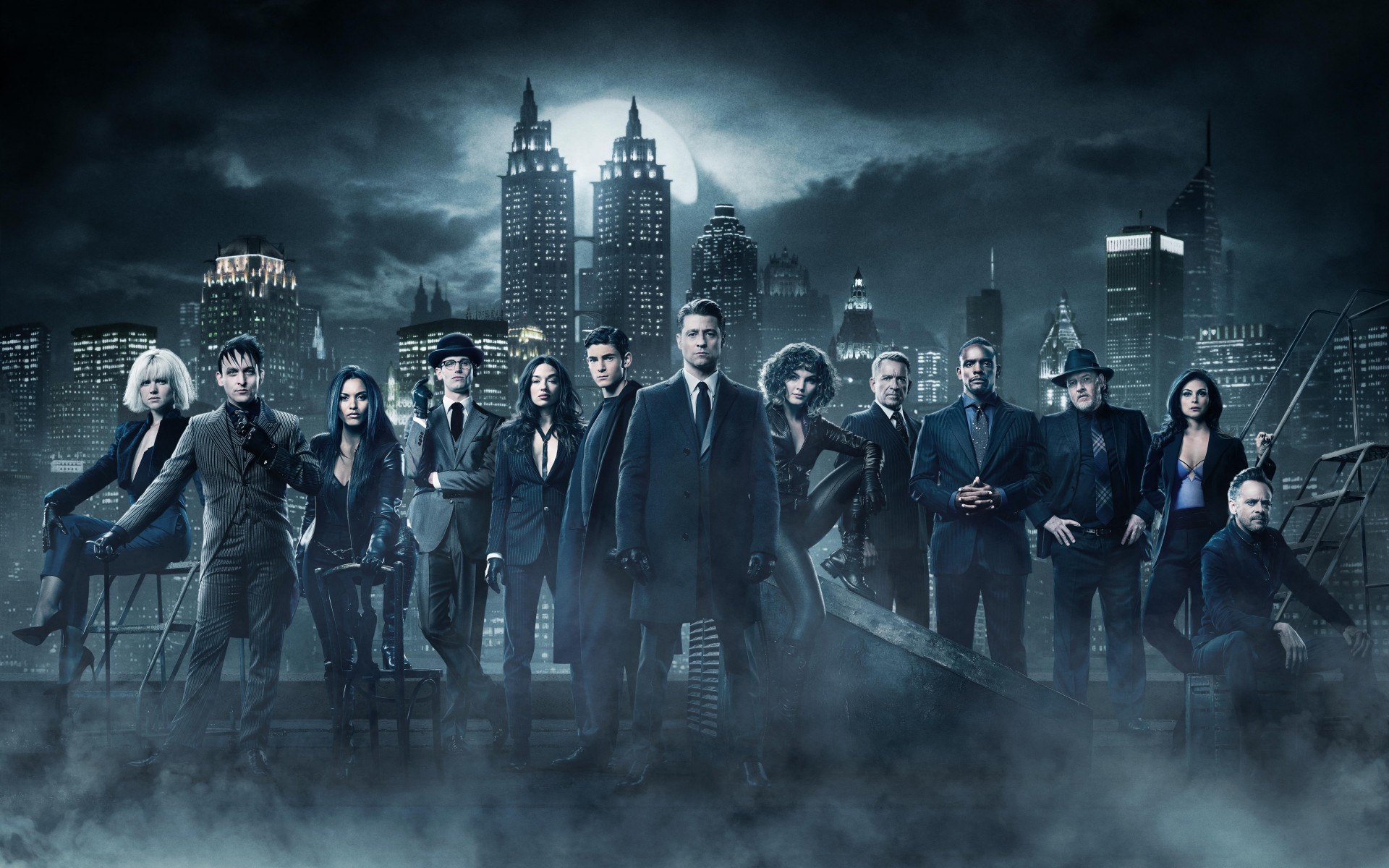 Gotham, Cast, Skyline, Nebbia, 1920x1200, wallpaper desktop
