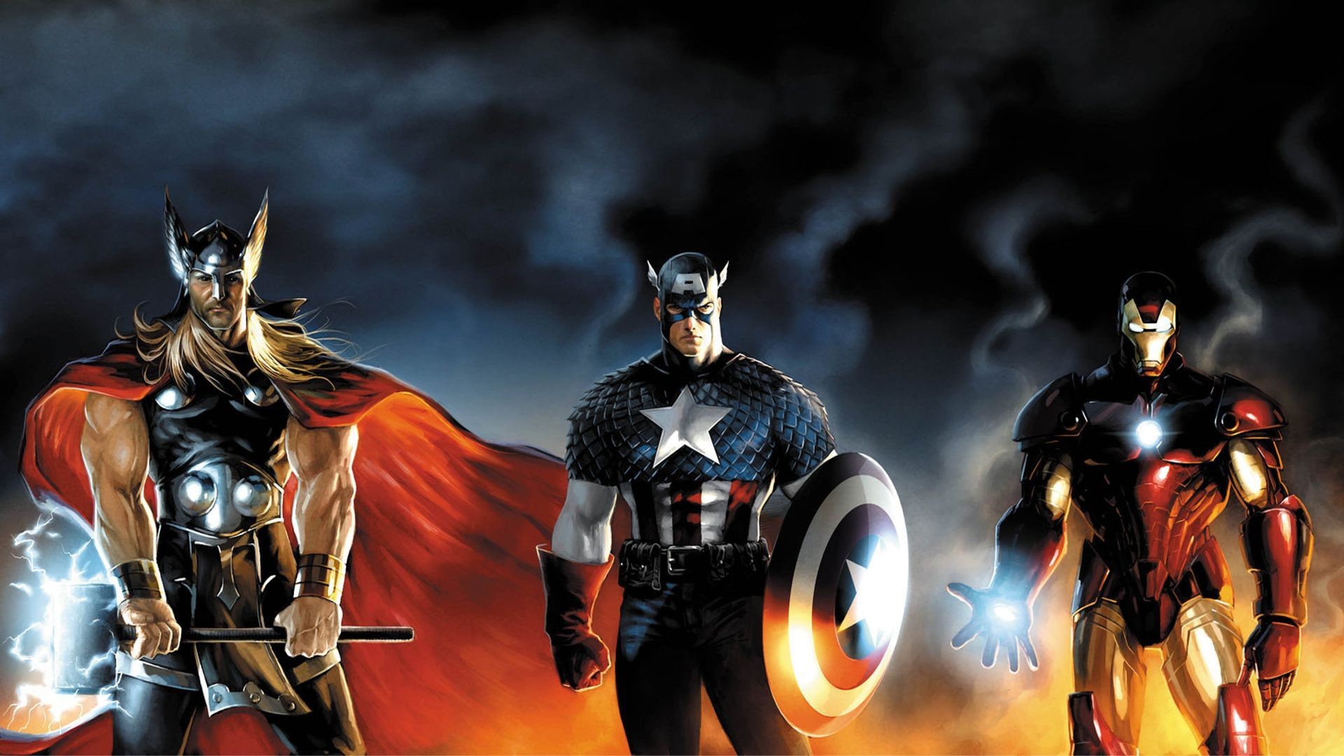 Thor, Capitan America, Iron Man, Avengers, Marvel, Full HD, sfondo per PC e portatile