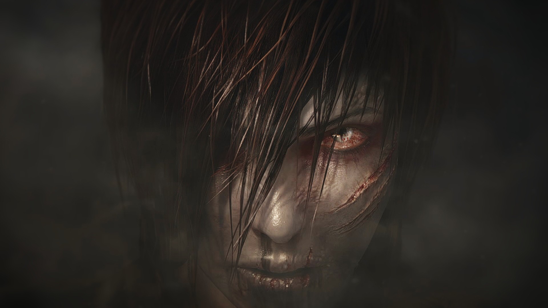 Volto, Fantasy oscuro, Nebbia, Full HD 1080p, sfondo desktop